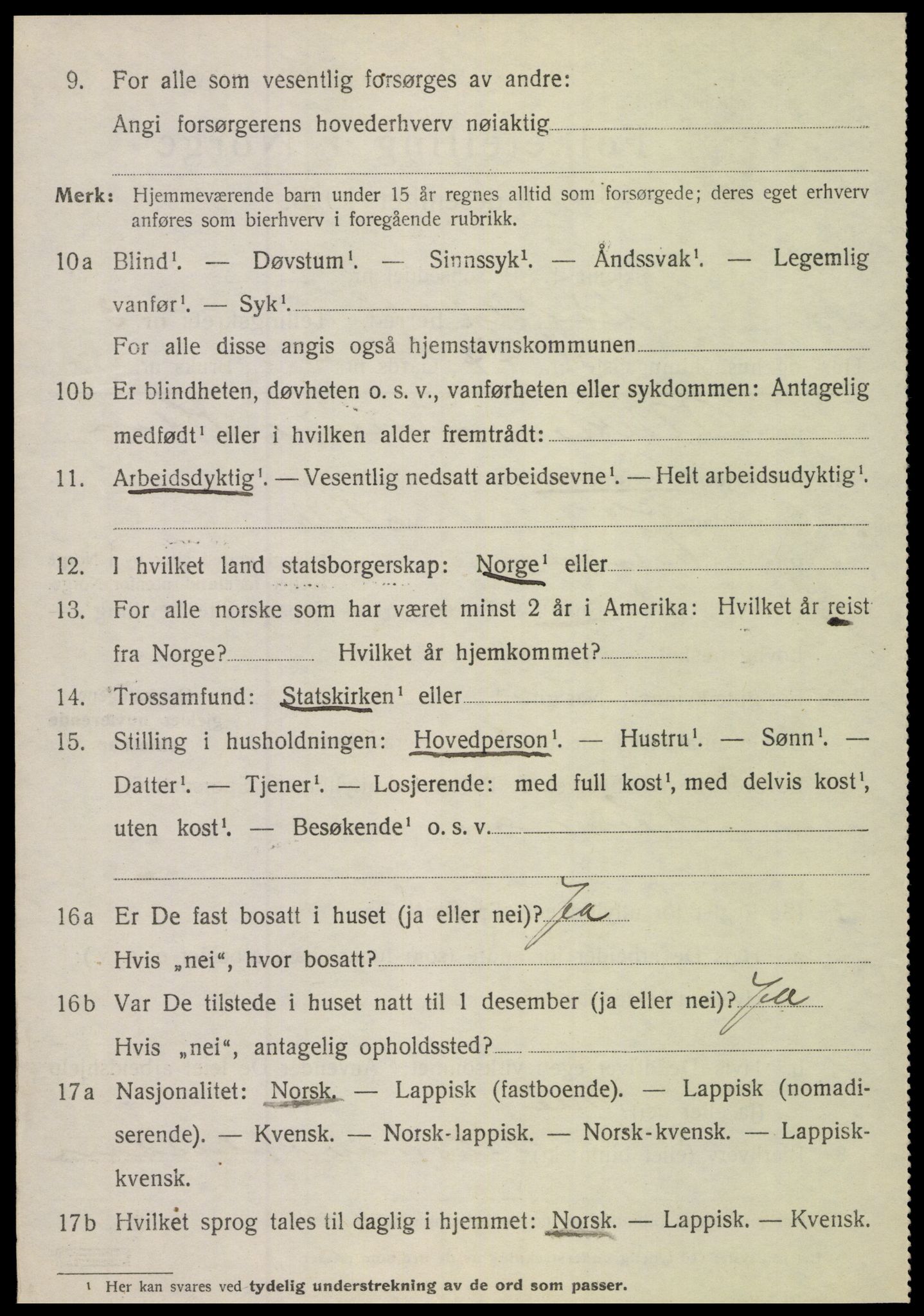 SAT, 1920 census for Sørfold, 1920, p. 2608