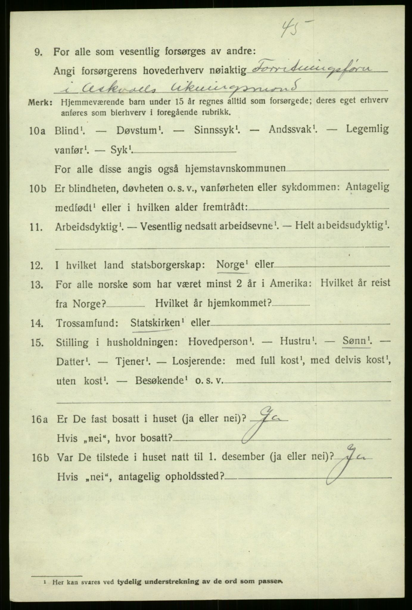 SAB, 1920 census for Askvoll, 1920, p. 4383