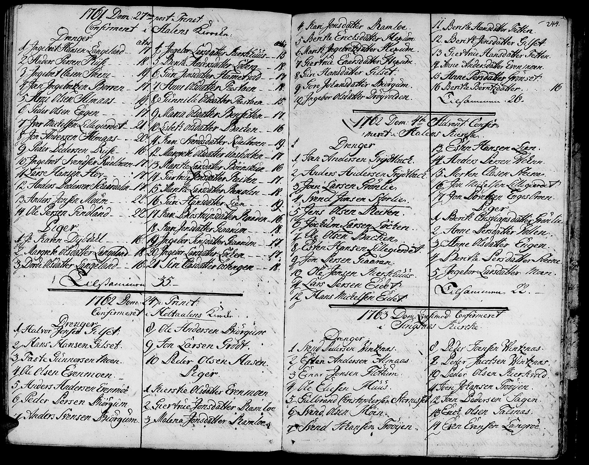 Ministerialprotokoller, klokkerbøker og fødselsregistre - Sør-Trøndelag, SAT/A-1456/685/L0952: Parish register (official) no. 685A01, 1745-1804, p. 244