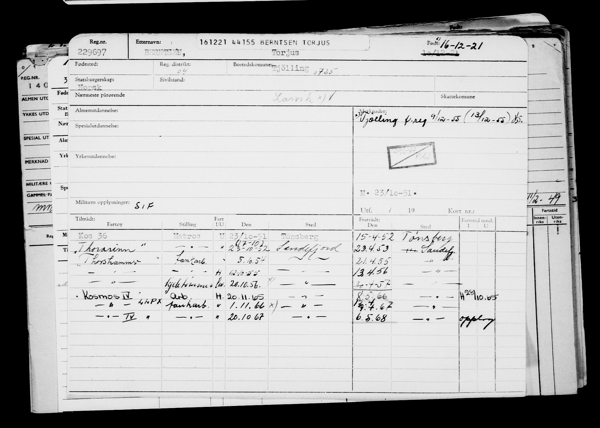 Direktoratet for sjømenn, AV/RA-S-3545/G/Gb/L0201: Hovedkort, 1921-1922, p. 22