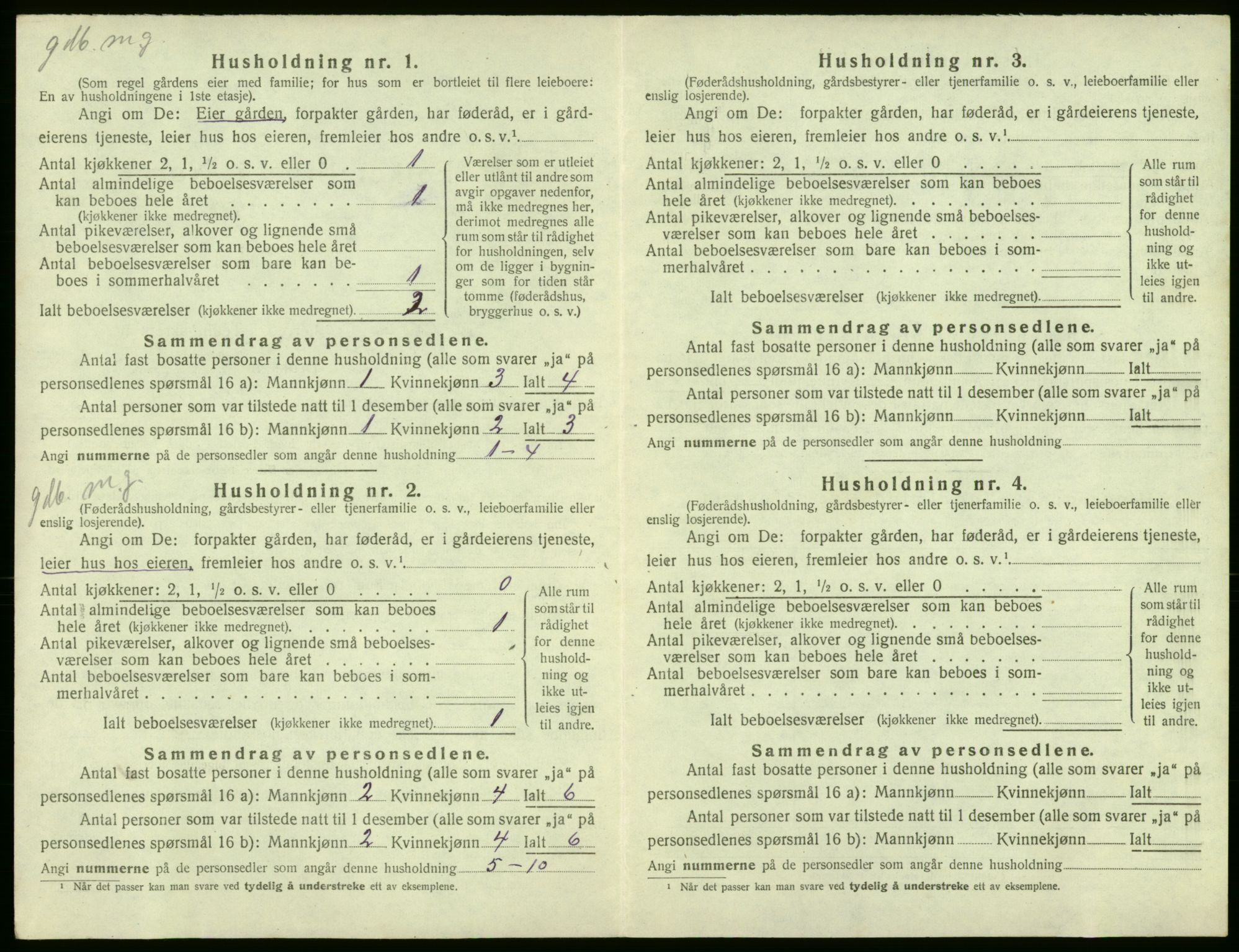 SAB, 1920 census for Røldal, 1920, p. 84