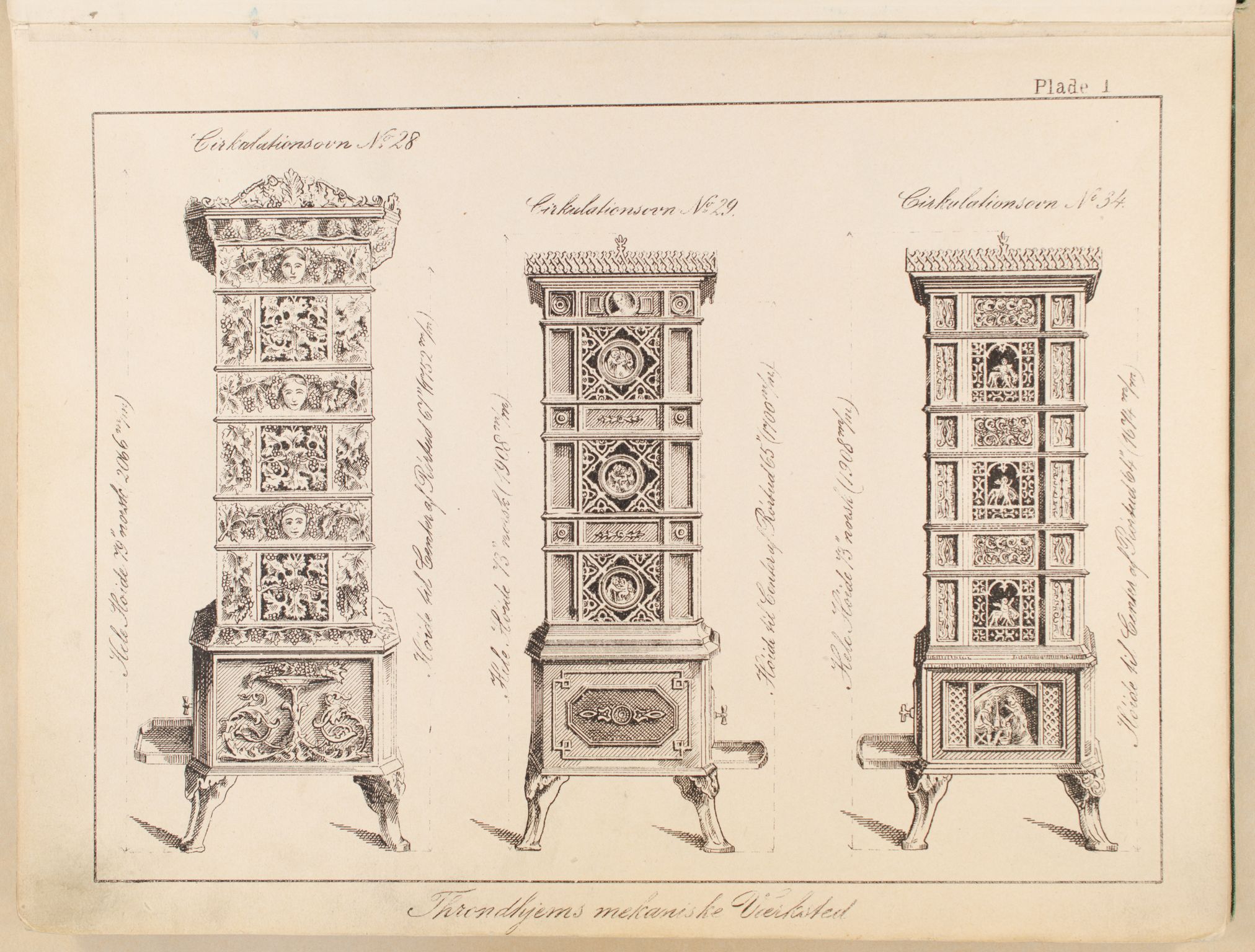 Næs Jernverksmuseets samling av historiske ovnskataloger, NESJ/NJM-006/01/L0006: Throndhjems Mek. Verksted, 1905