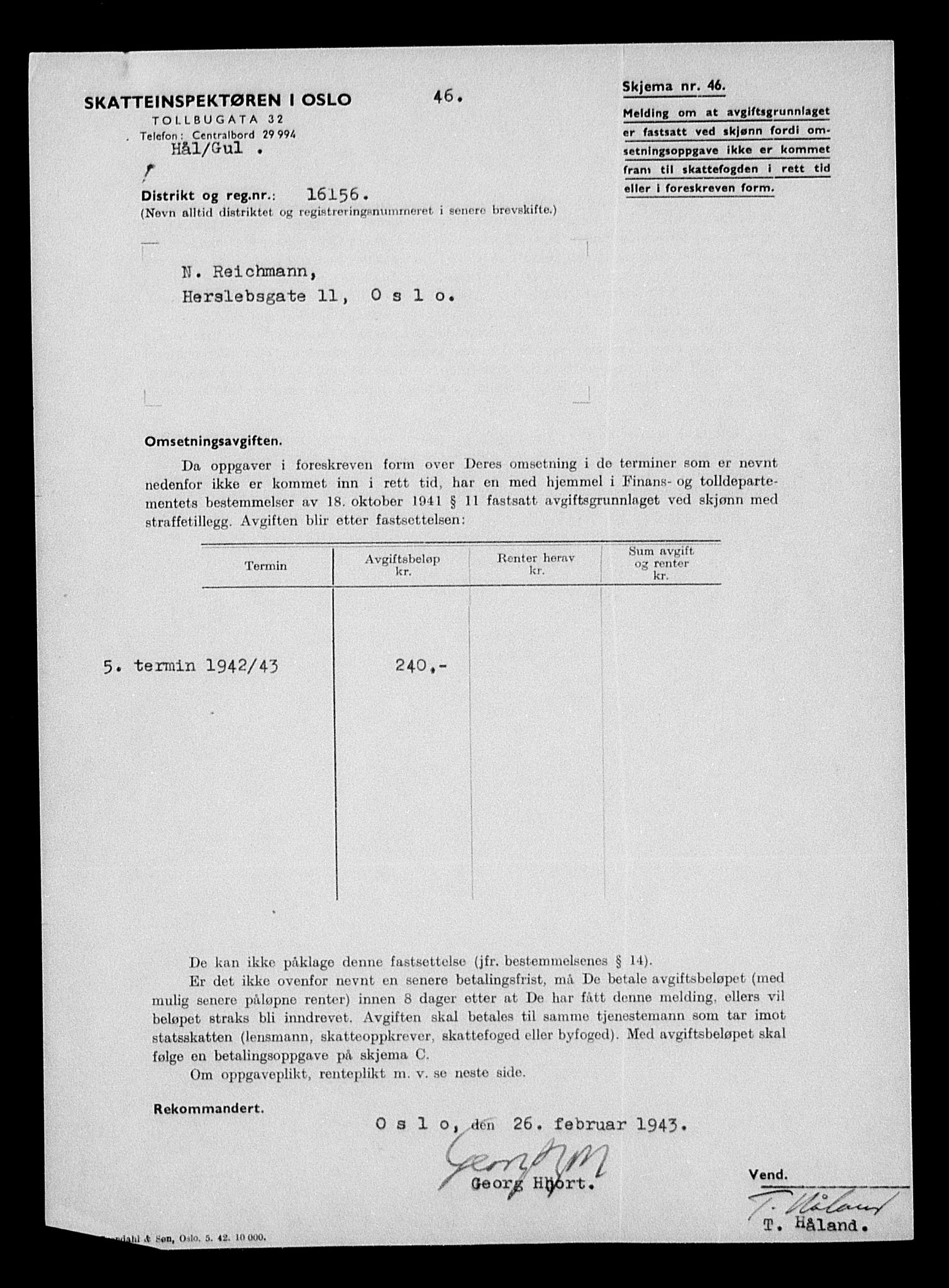 Justisdepartementet, Tilbakeføringskontoret for inndratte formuer, RA/S-1564/H/Hc/Hcc/L0972: --, 1945-1947, p. 466