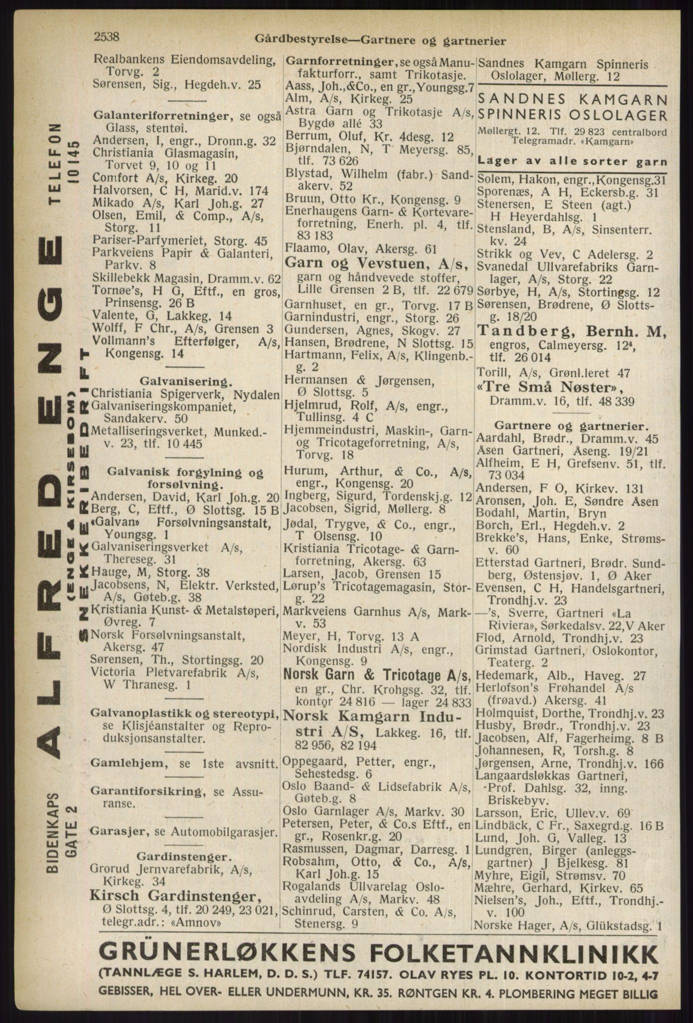 Kristiania/Oslo adressebok, PUBL/-, 1937, p. 2538