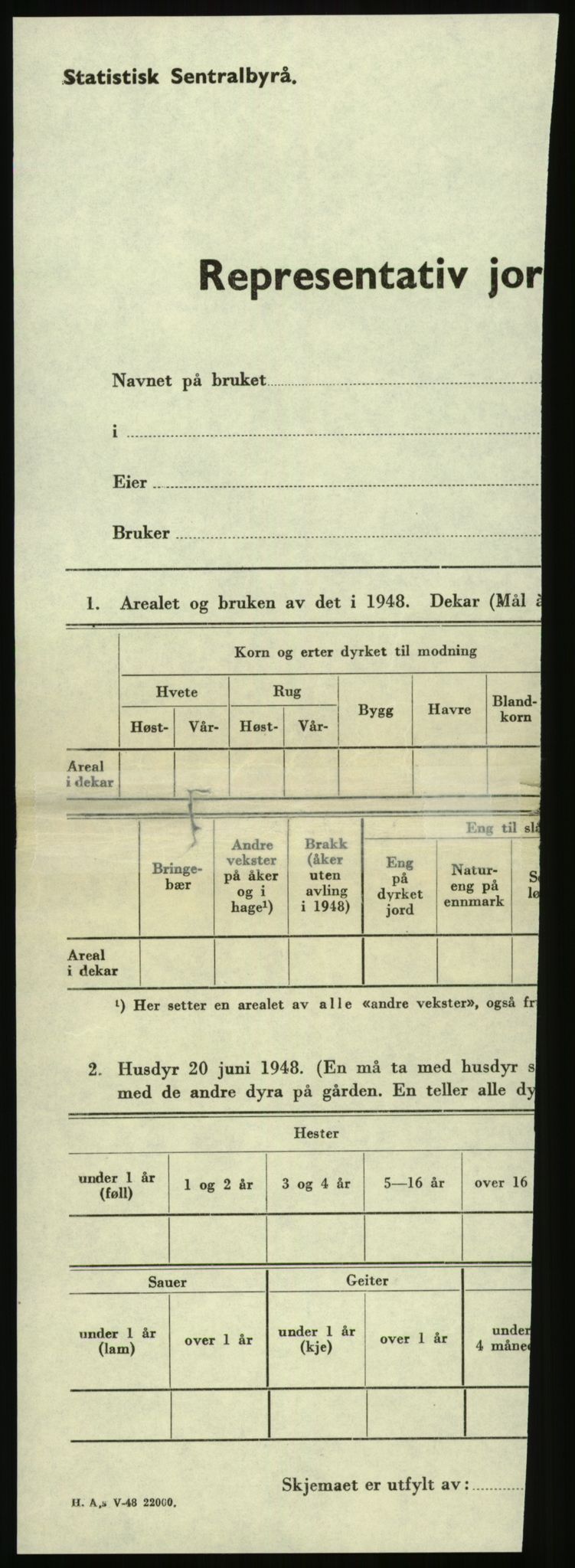 Statistisk sentralbyrå, Næringsøkonomiske emner, Jordbruk, skogbruk, jakt, fiske og fangst, AV/RA-S-2234/G/Gc/L0323: Møre og Romsdal: Grytten og Hen, 1949, p. 108