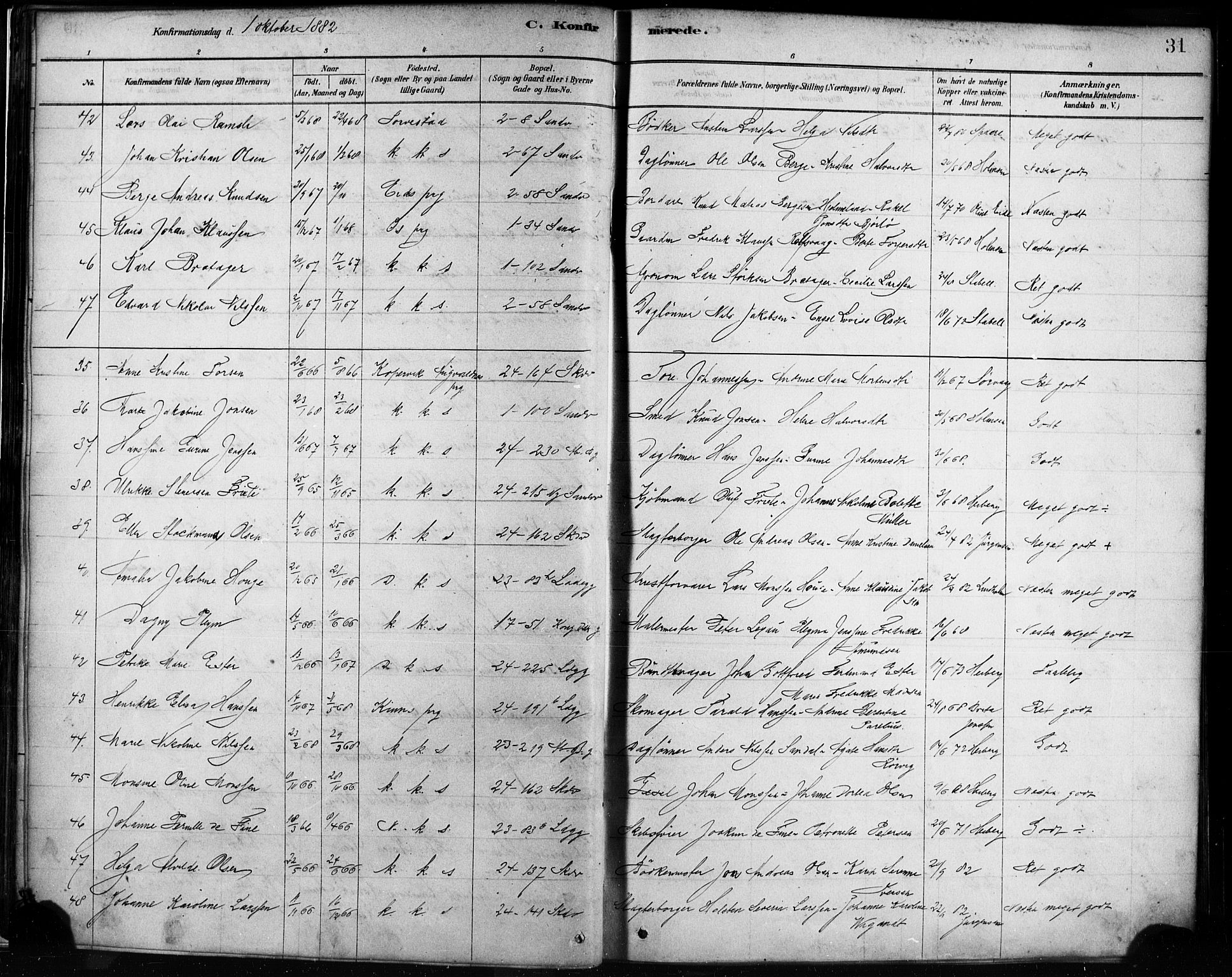 Sandviken Sokneprestembete, AV/SAB-A-77601/H/Ha/L0002: Parish register (official) no. A 2, 1878-1896, p. 31