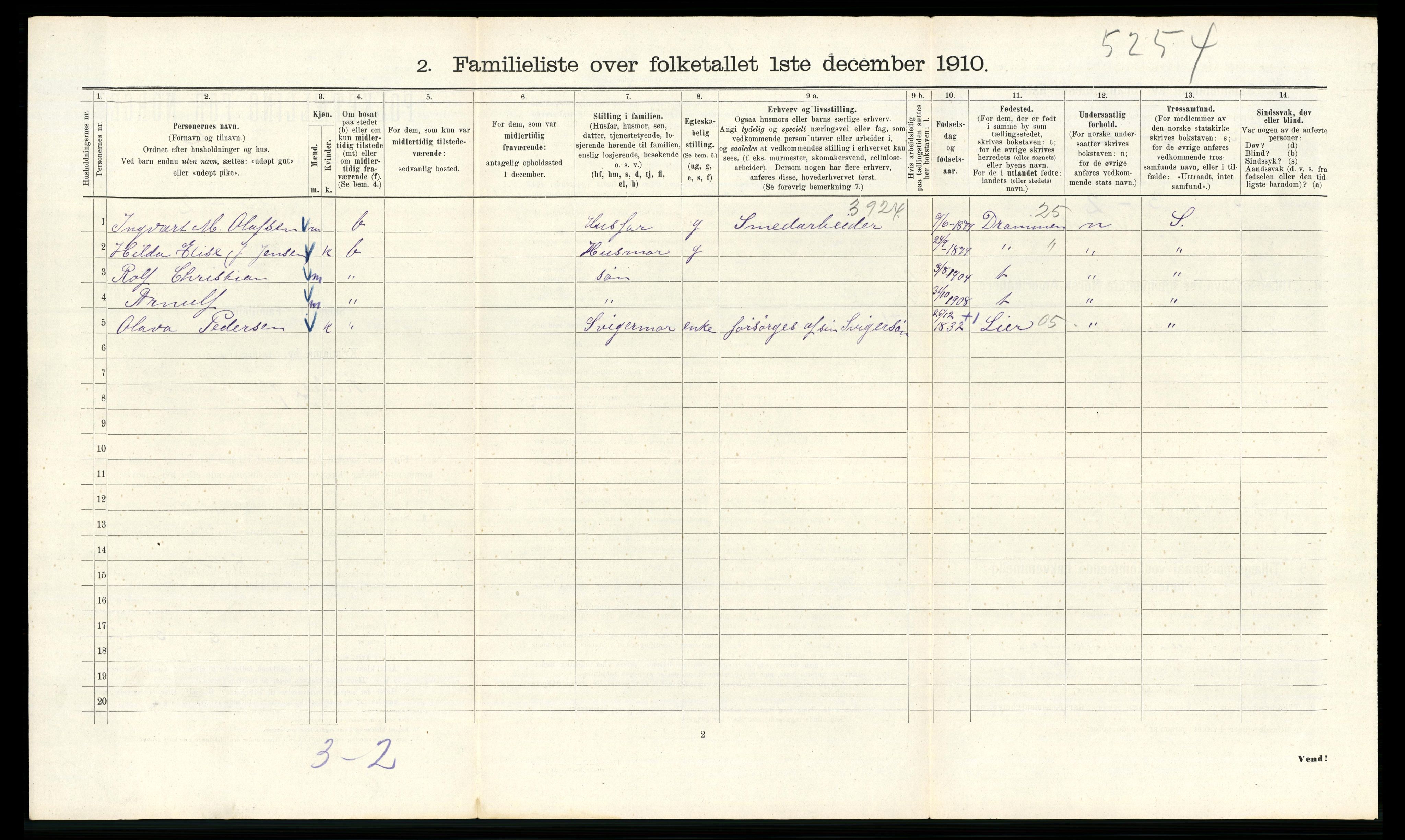 RA, 1910 census for Kristiania, 1910, p. 123716