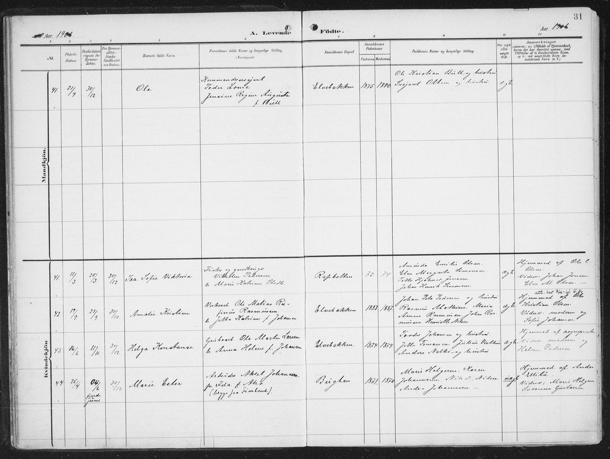 Alta sokneprestkontor, AV/SATØ-S-1338/H/Ha/L0005.kirke: Parish register (official) no. 5, 1904-1918, p. 31