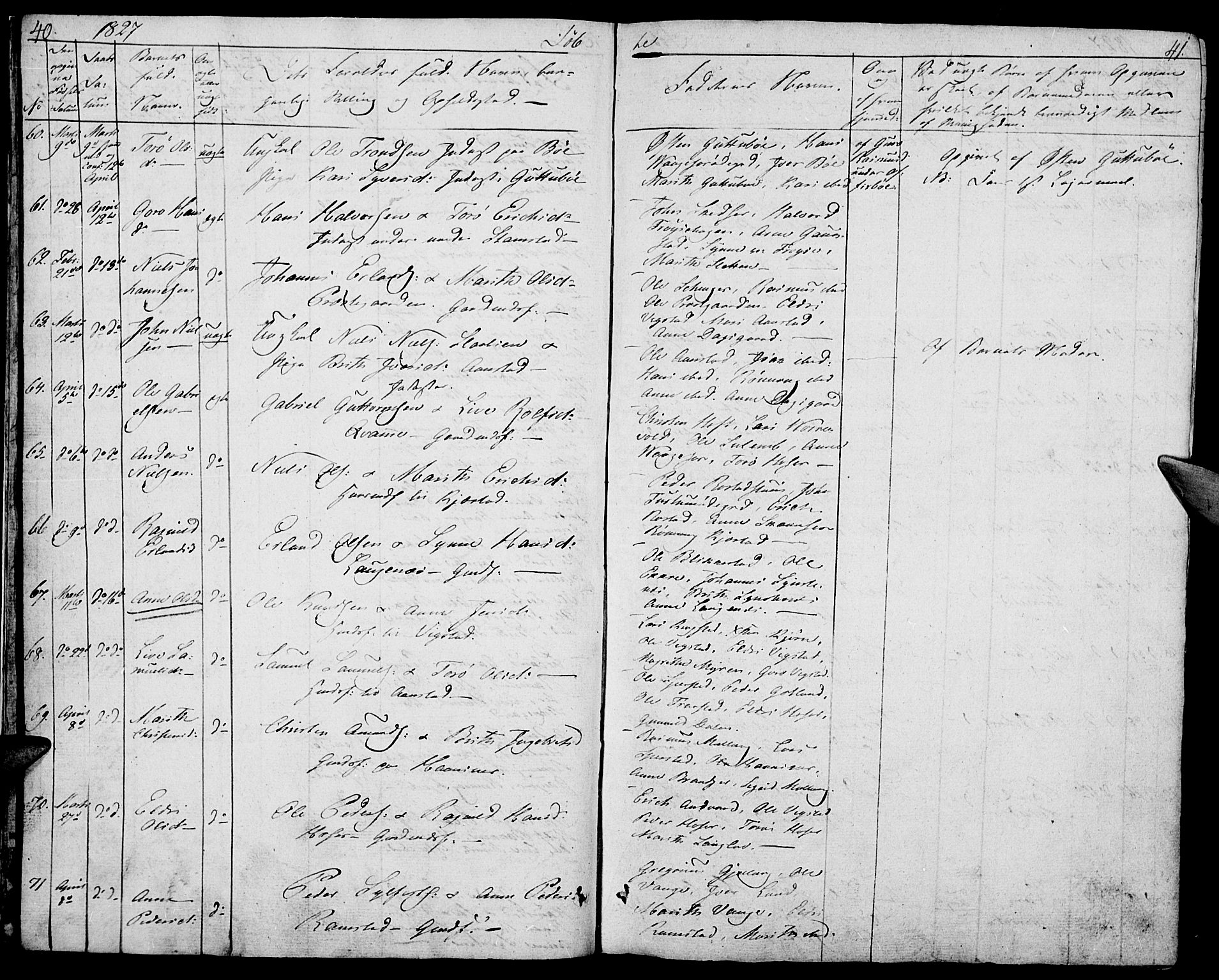 Lom prestekontor, AV/SAH-PREST-070/K/L0005: Parish register (official) no. 5, 1825-1837, p. 40-41