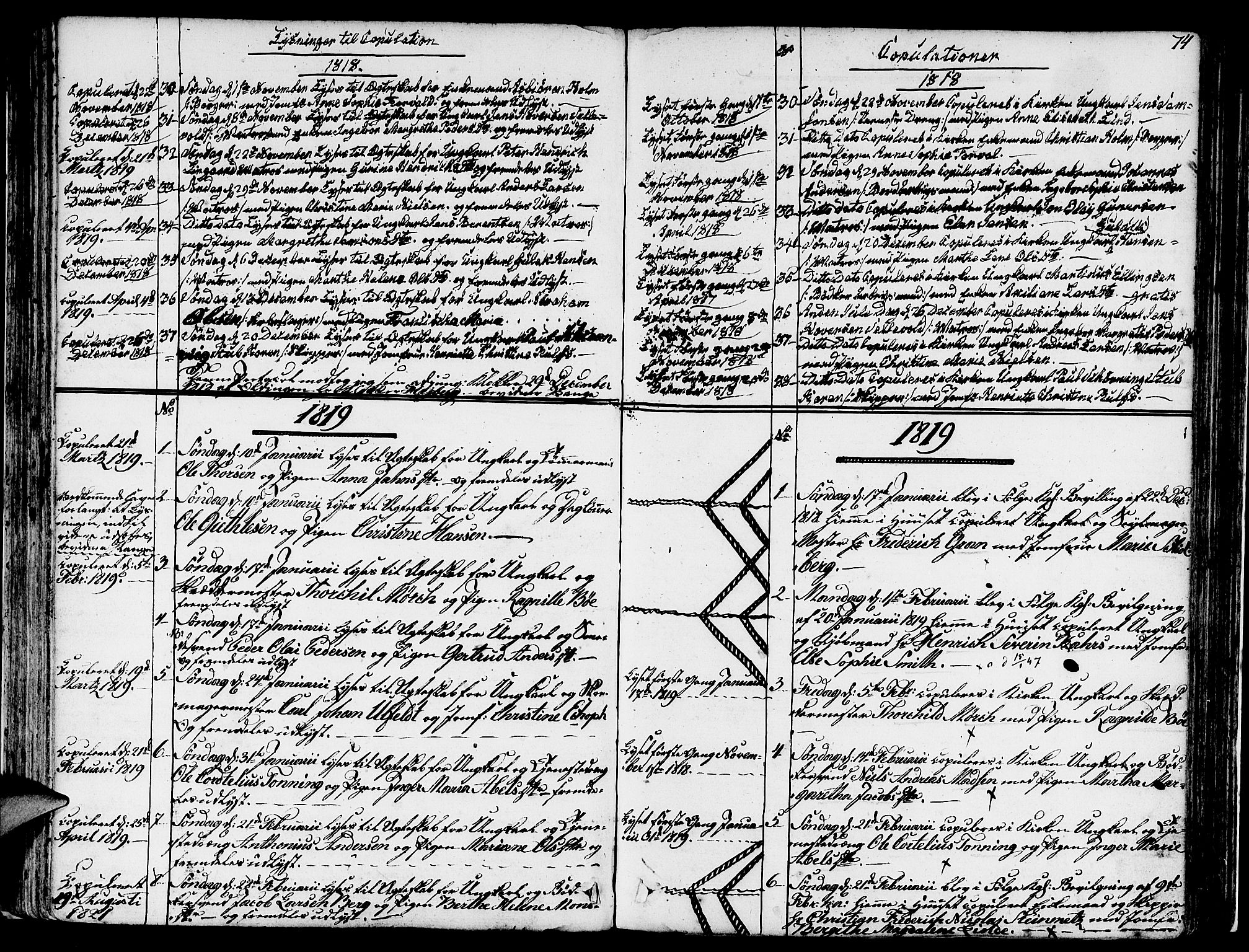 Nykirken Sokneprestembete, SAB/A-77101/H/Hab: Parish register (copy) no. A 2, 1782-1847, p. 74