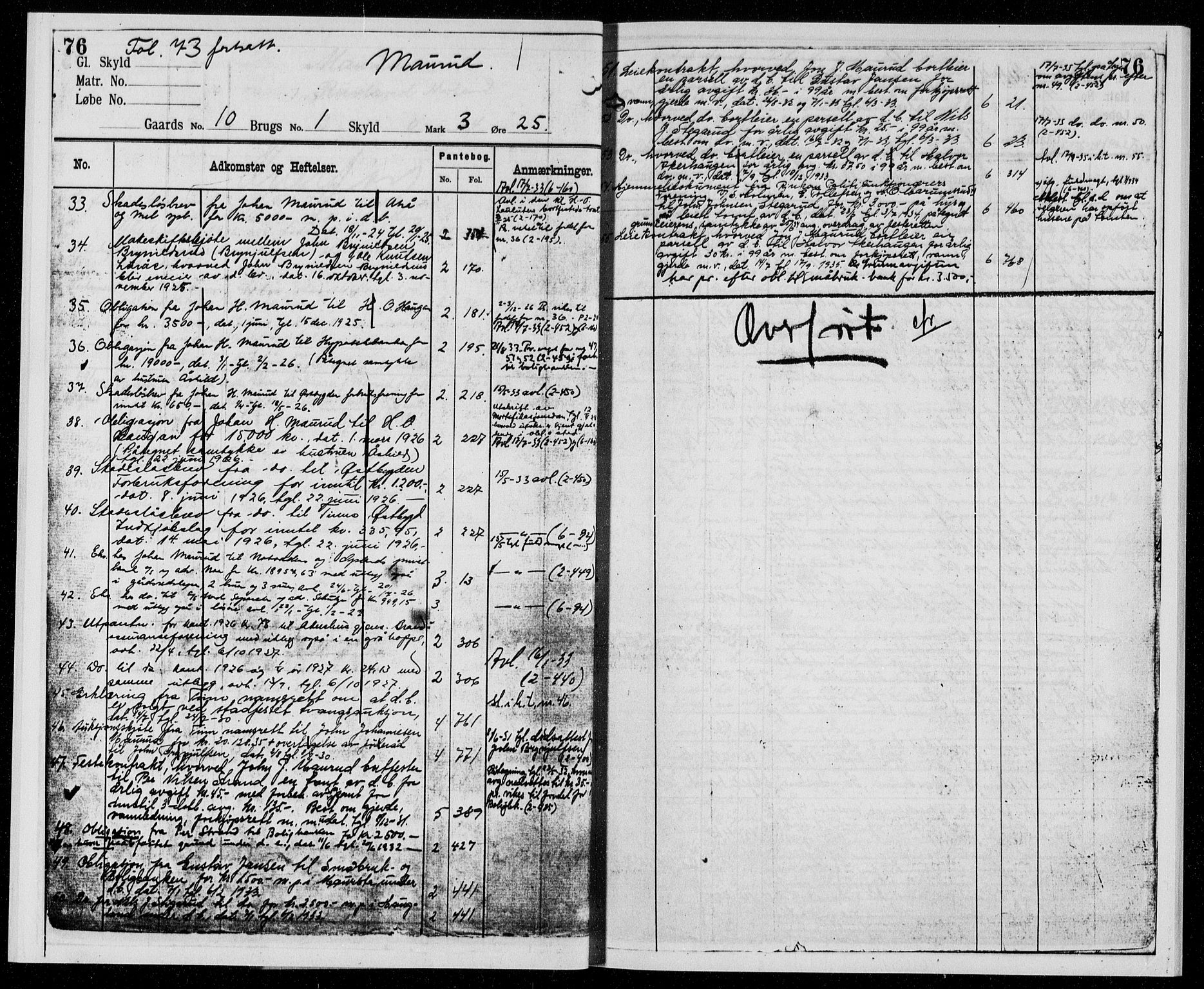 Øvre Telemark østfjelske sorenskriveri, AV/SAKO-A-213/G/Gb/Gbd/L0001: Mortgage register no. IV 1, p. 76