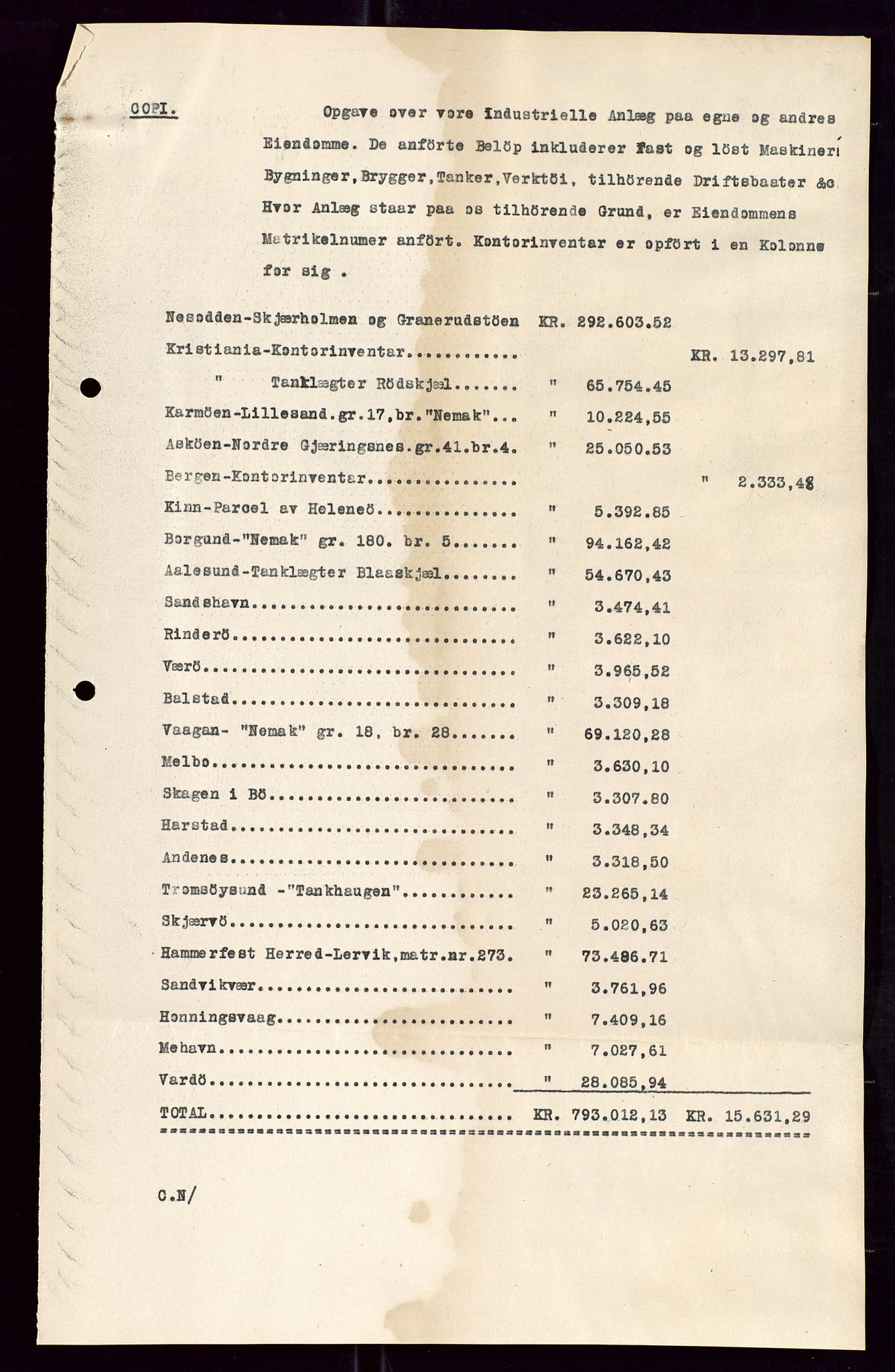 Pa 1521 - A/S Norske Shell, AV/SAST-A-101915/E/Ea/Eaa/L0005: Sjefskorrespondanse, 1918, p. 409