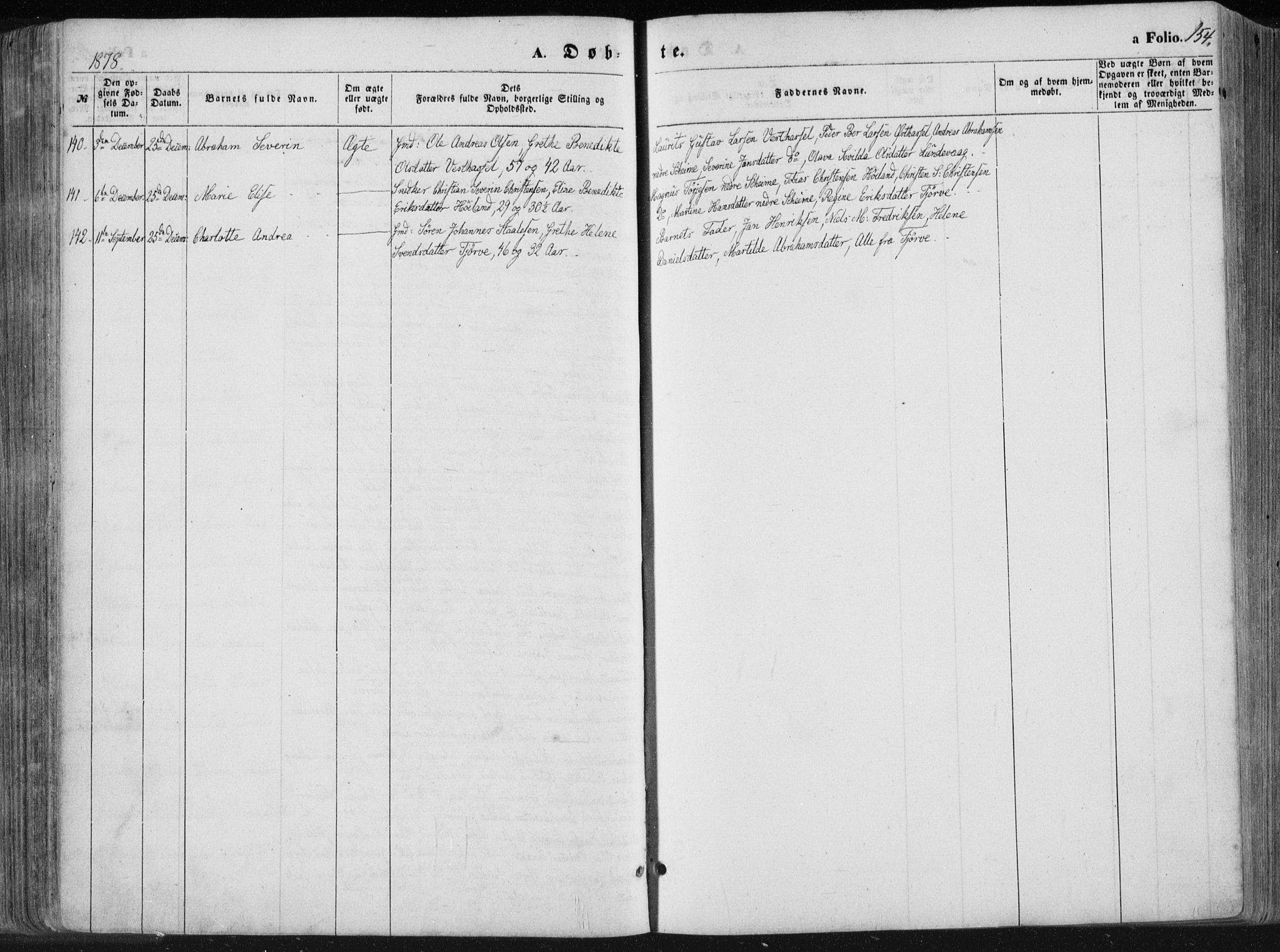 Lista sokneprestkontor, AV/SAK-1111-0027/F/Fa/L0011: Parish register (official) no. A 11, 1861-1878, p. 154