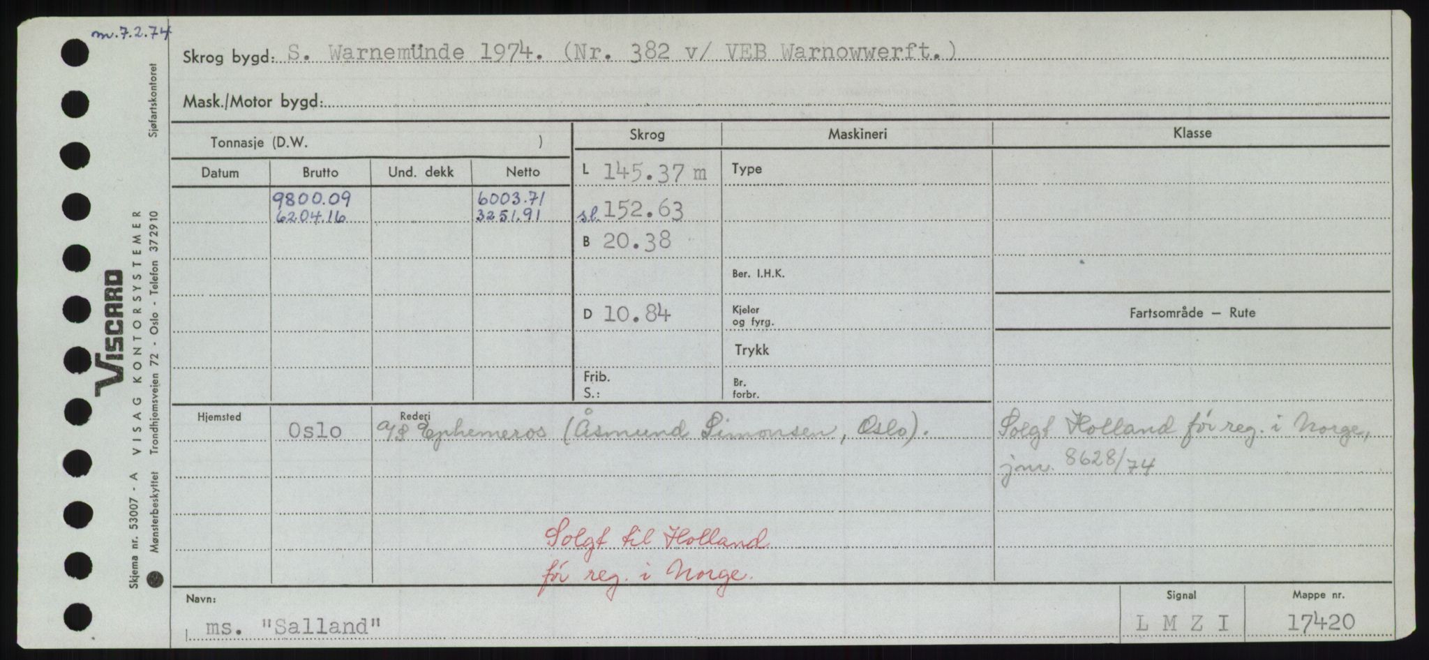 Sjøfartsdirektoratet med forløpere, Skipsmålingen, RA/S-1627/H/Hd/L0031: Fartøy, Rju-Sam, p. 595