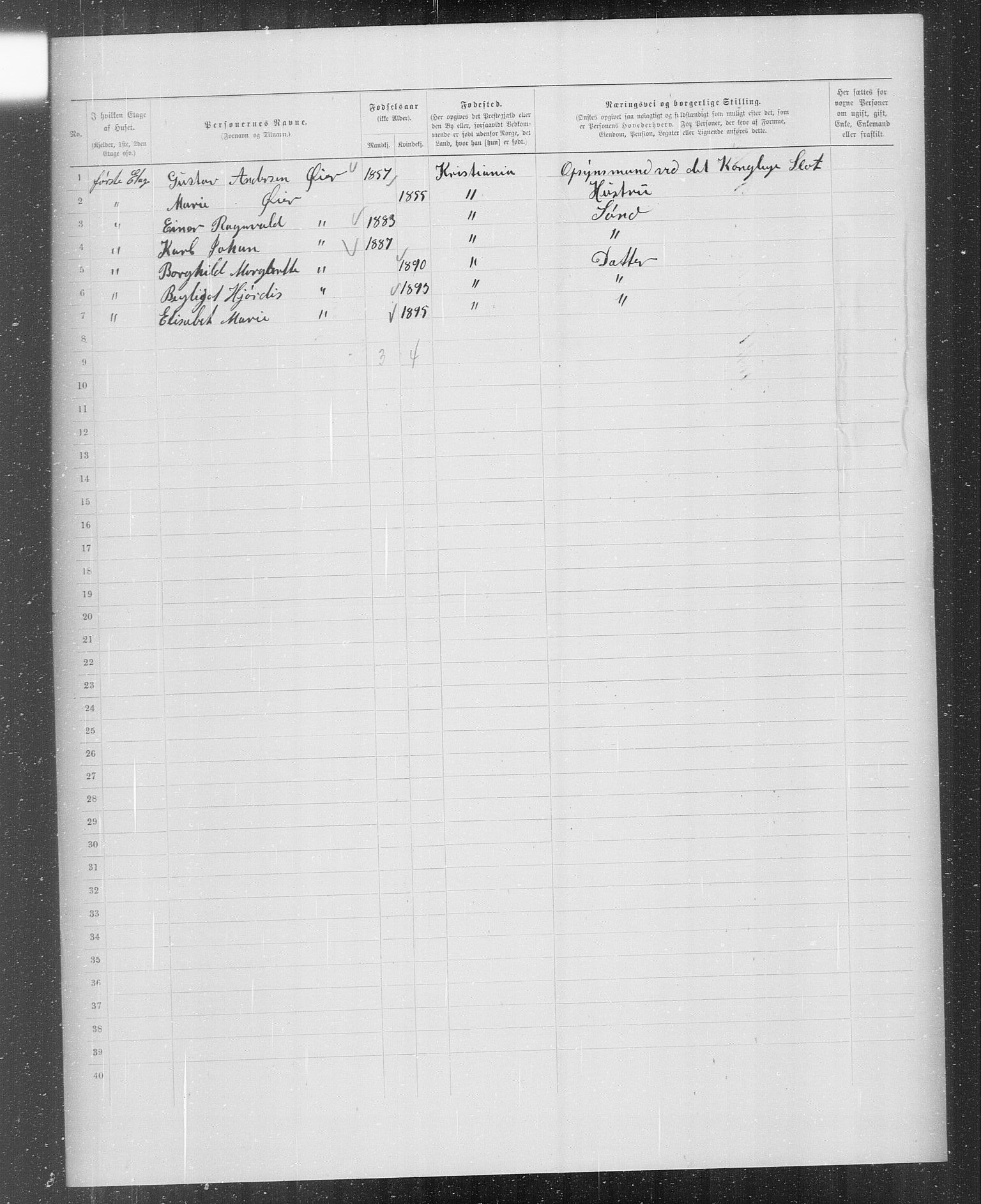 OBA, Municipal Census 1899 for Kristiania, 1899, p. 2120