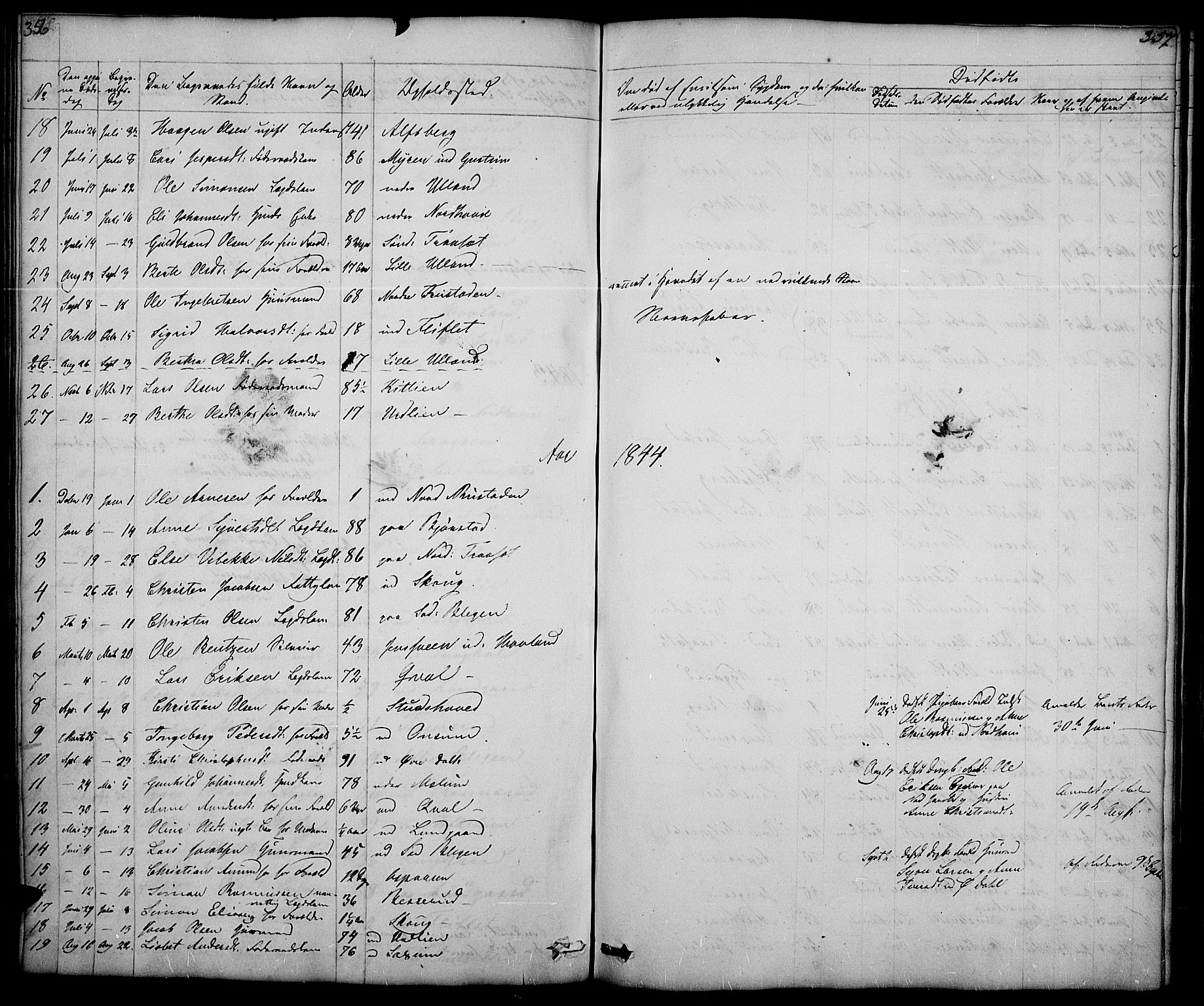 Fåberg prestekontor, AV/SAH-PREST-086/H/Ha/Hab/L0005: Parish register (copy) no. 5, 1837-1864, p. 356-357