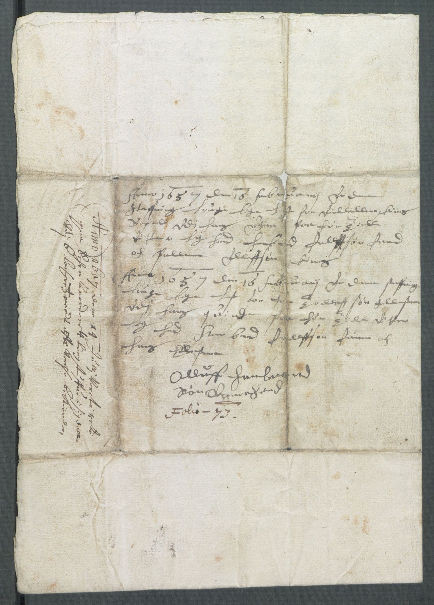 Riksarkivets diplomsamling, AV/RA-EA-5965/F02/L0166: Dokumenter, 1654-1656, p. 256