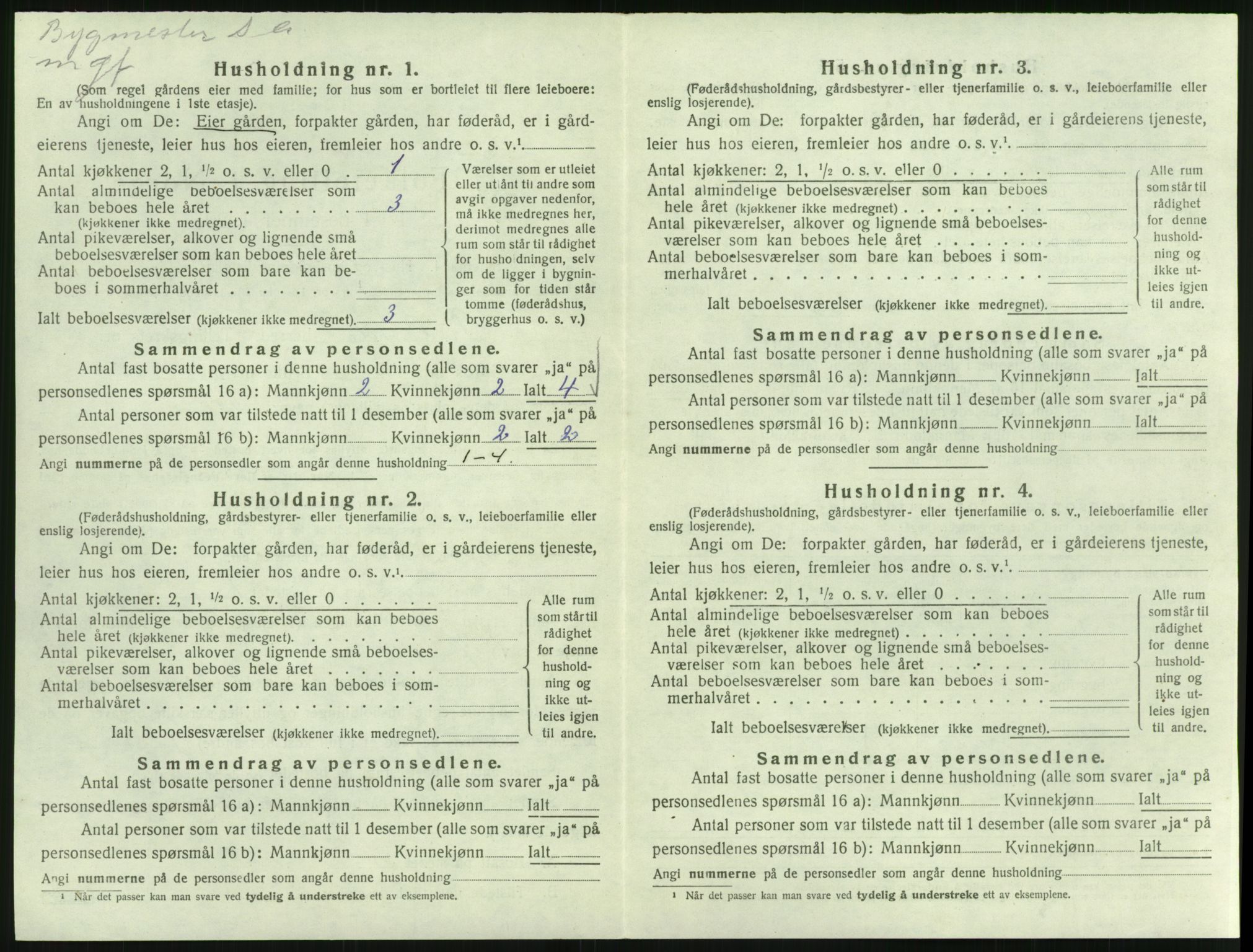 SAK, 1920 census for Froland, 1920, p. 312