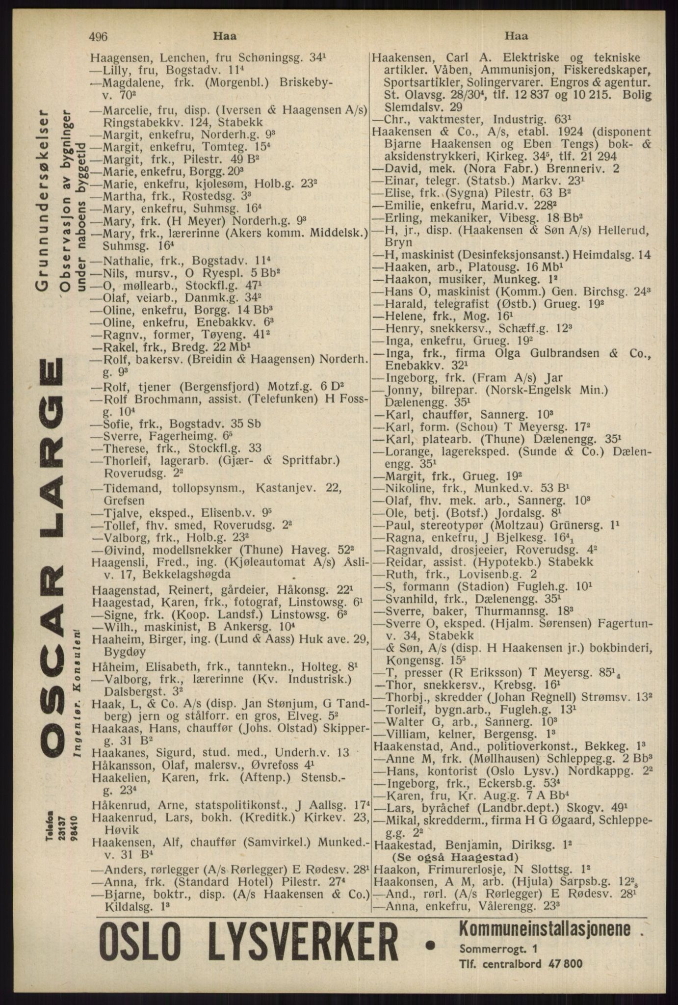 Kristiania/Oslo adressebok, PUBL/-, 1934, p. 496