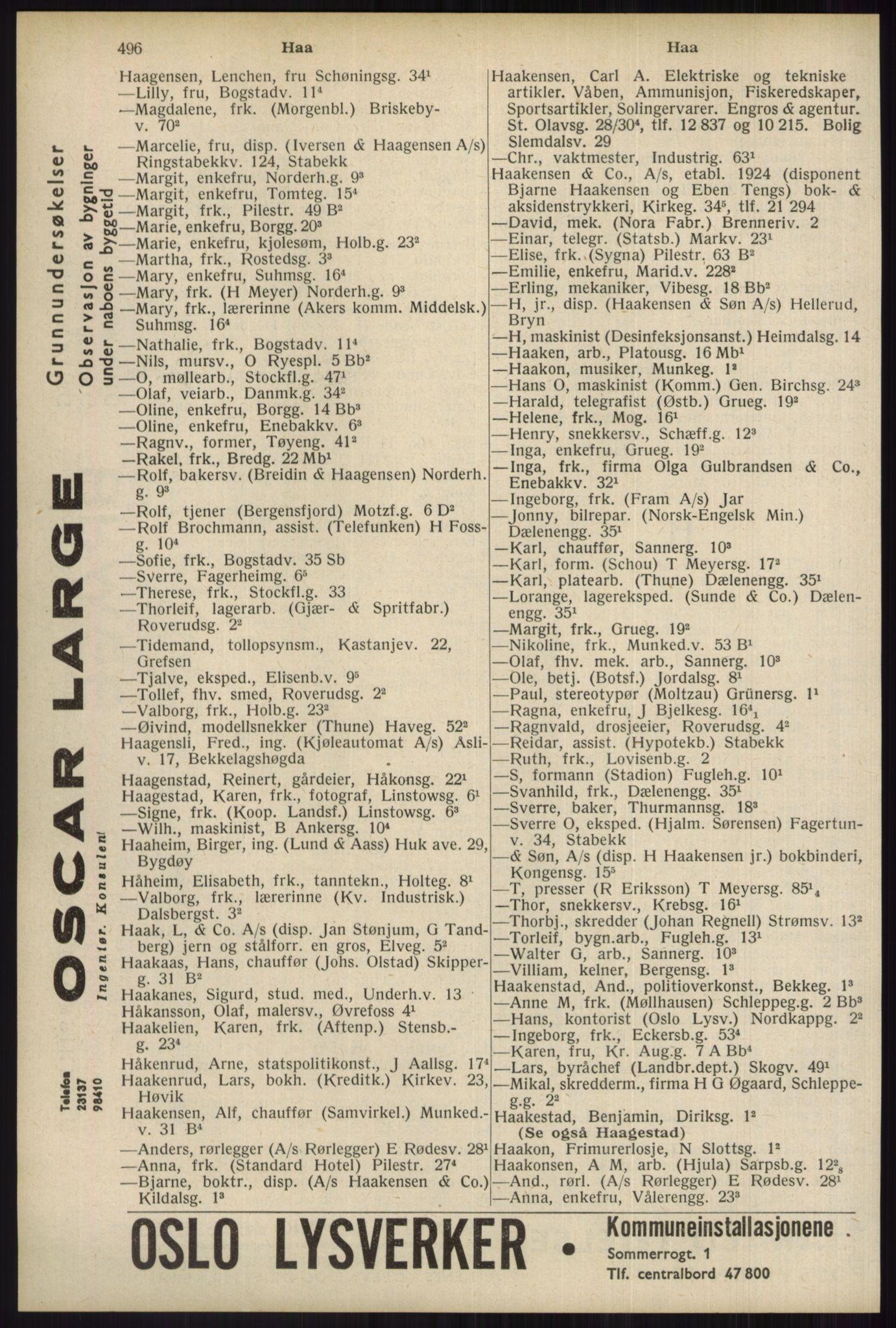 Kristiania/Oslo adressebok, PUBL/-, 1934, p. 496