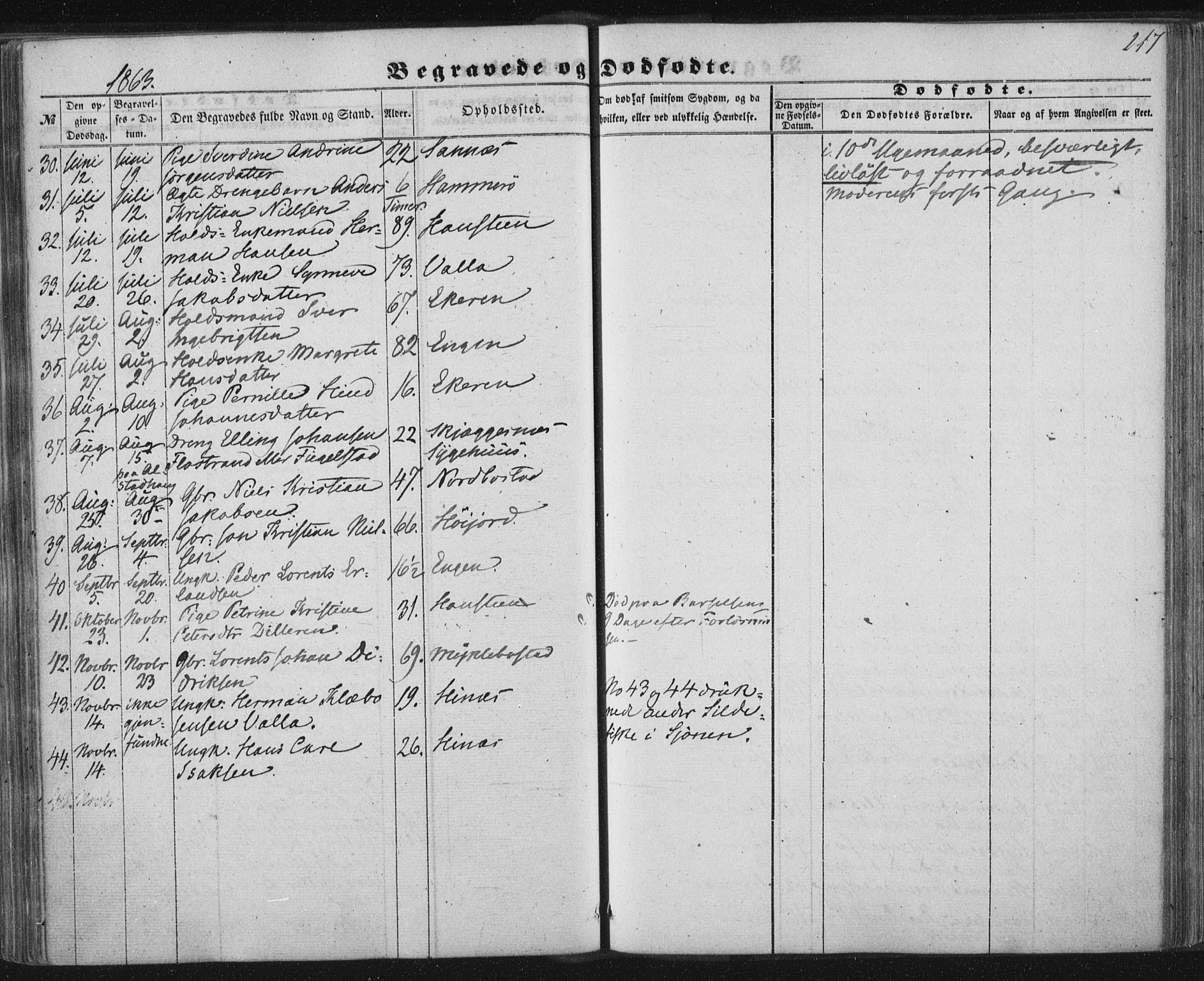 Ministerialprotokoller, klokkerbøker og fødselsregistre - Nordland, AV/SAT-A-1459/838/L0550: Parish register (official) no. 838A08, 1855-1865, p. 217