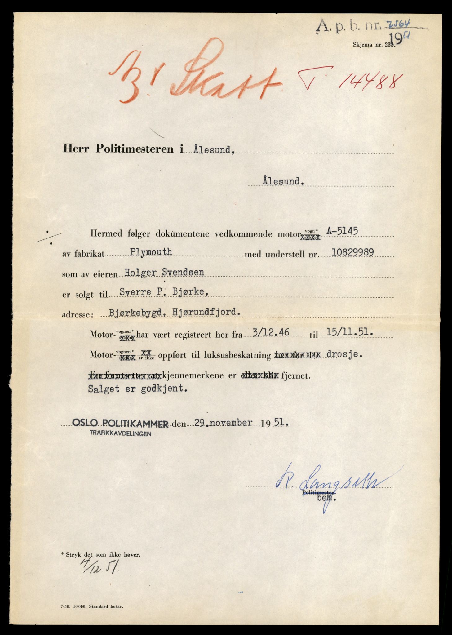 Møre og Romsdal vegkontor - Ålesund trafikkstasjon, AV/SAT-A-4099/F/Fe/L0046: Registreringskort for kjøretøy T 14445 - T 14579, 1927-1998