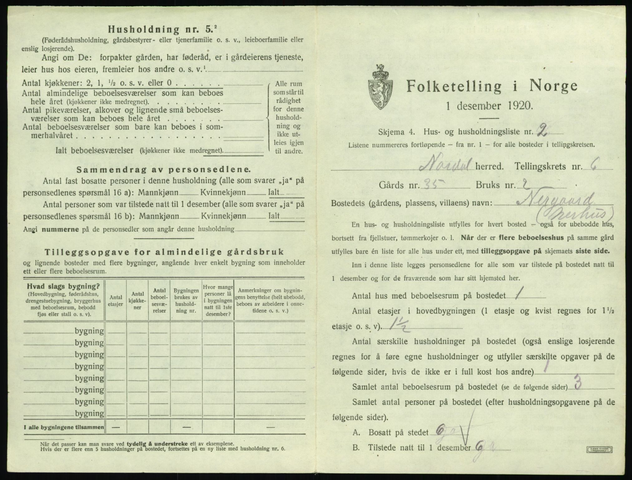 SAT, 1920 census for Norddal, 1920, p. 397