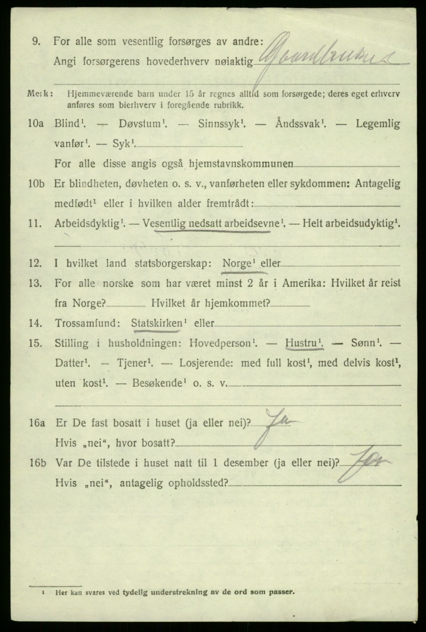 SAB, 1920 census for Bruvik, 1920, p. 3889