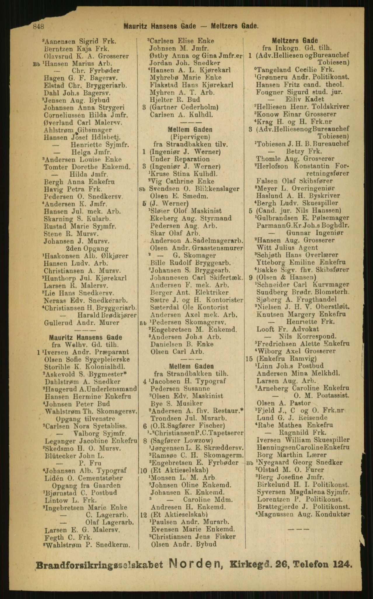 Kristiania/Oslo adressebok, PUBL/-, 1899, p. 848