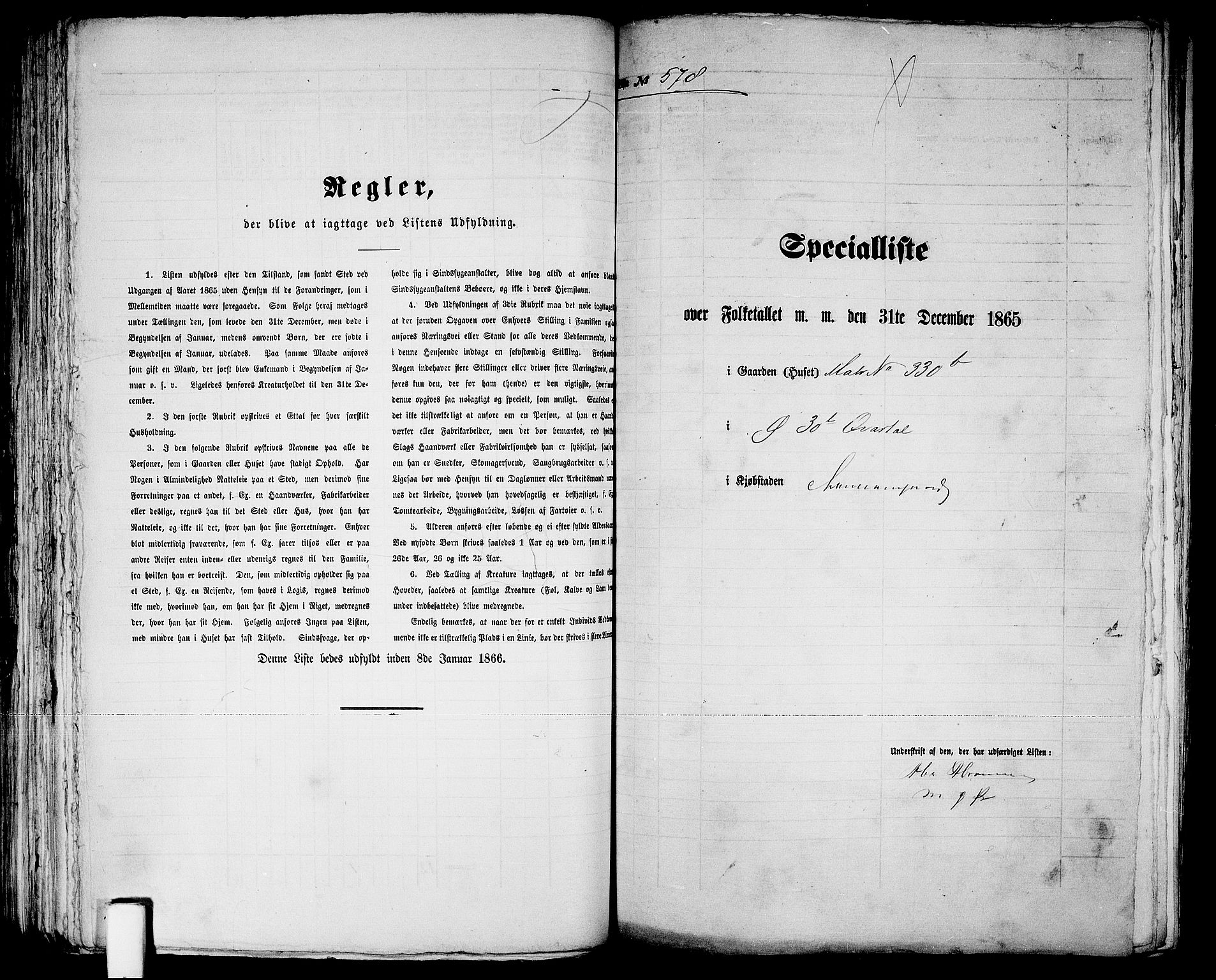 RA, 1865 census for Kristiansand, 1865, p. 1182