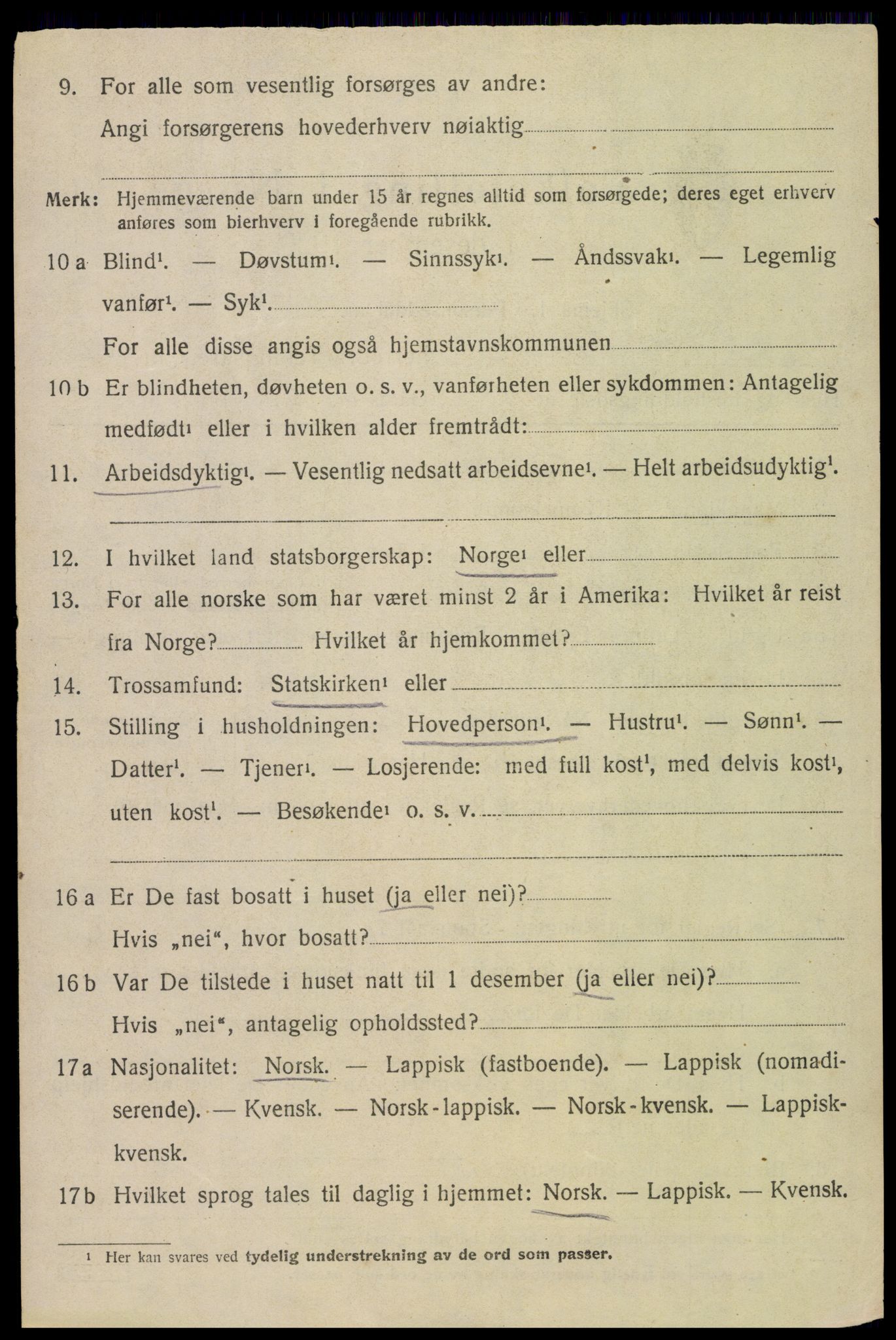 SAT, 1920 census for Hadsel, 1920, p. 18195