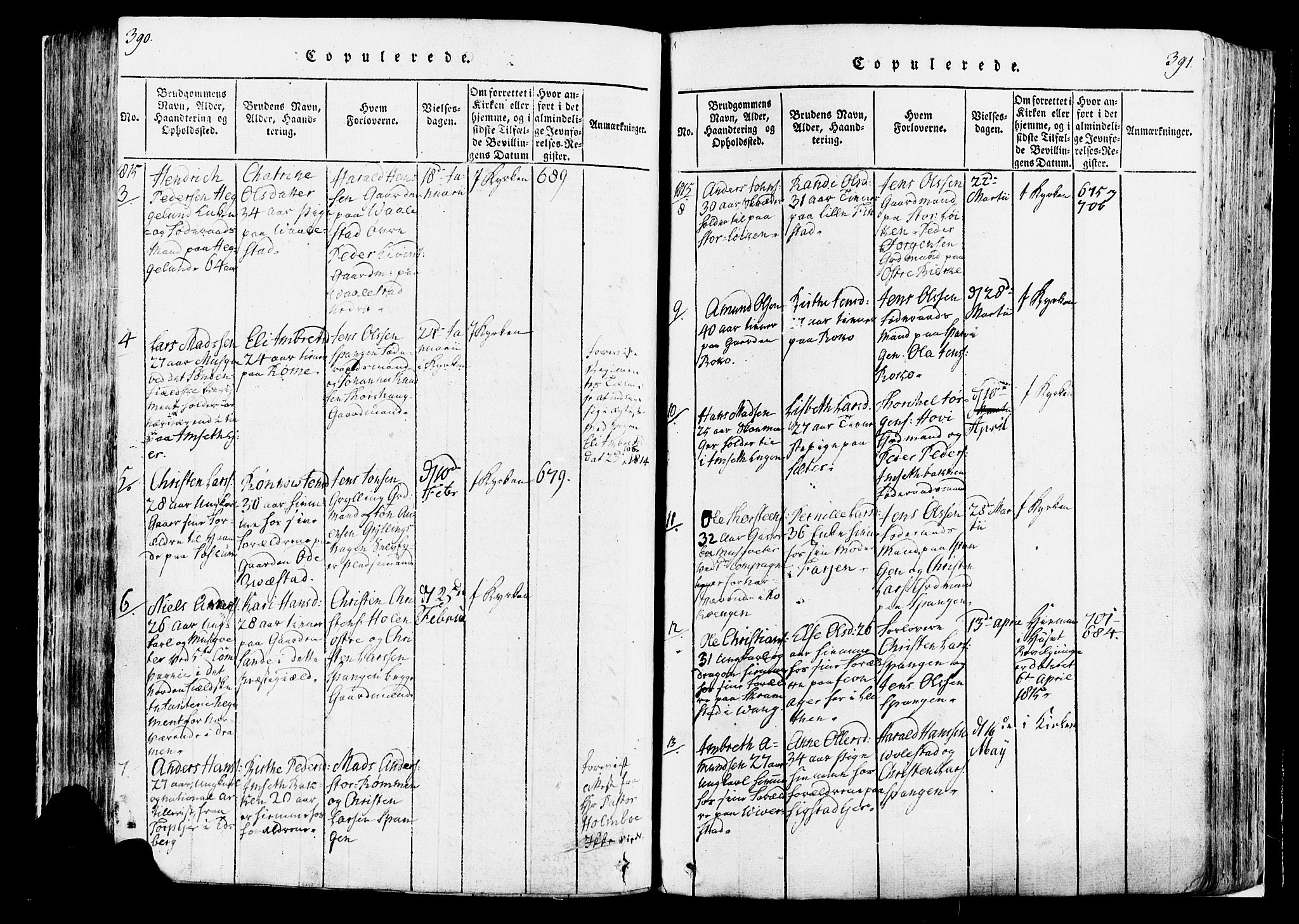 Løten prestekontor, SAH/PREST-022/K/Ka/L0005: Parish register (official) no. 5, 1814-1832, p. 390-391