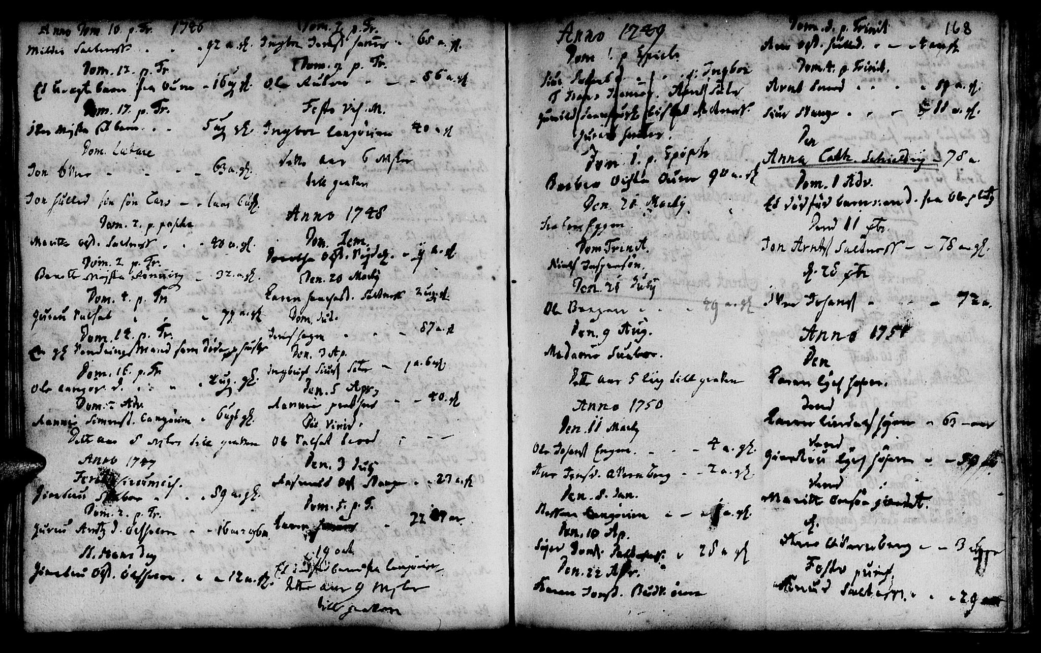 Ministerialprotokoller, klokkerbøker og fødselsregistre - Sør-Trøndelag, SAT/A-1456/666/L0783: Parish register (official) no. 666A01, 1702-1753, p. 168