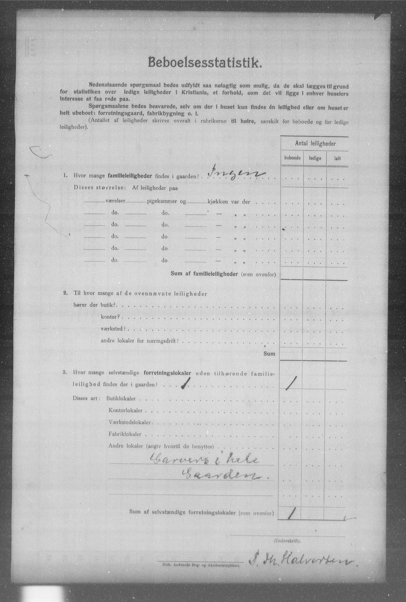OBA, Municipal Census 1904 for Kristiania, 1904, p. 2596
