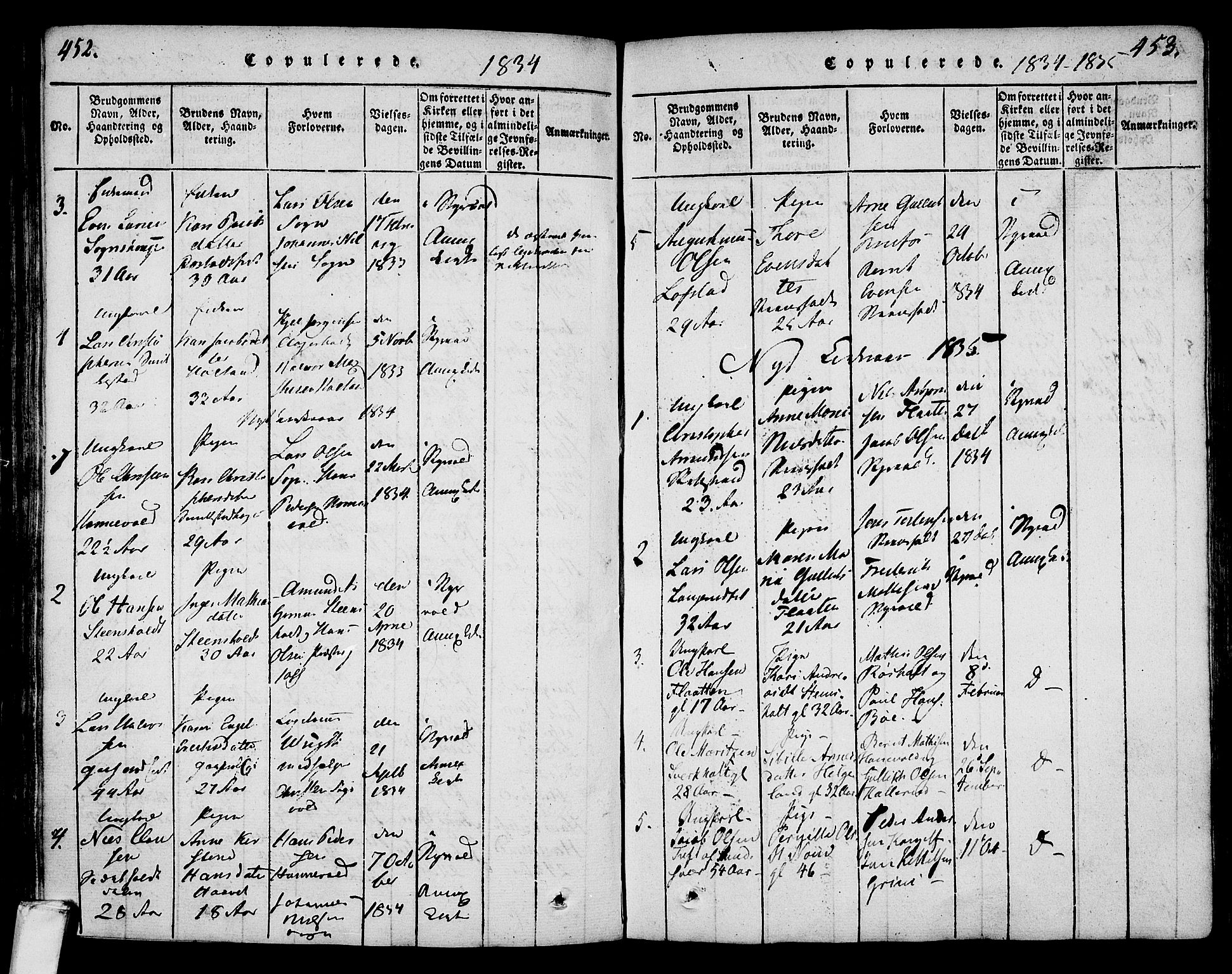 Lardal kirkebøker, SAKO/A-350/F/Fa/L0005: Parish register (official) no. I 5, 1814-1835, p. 452-453