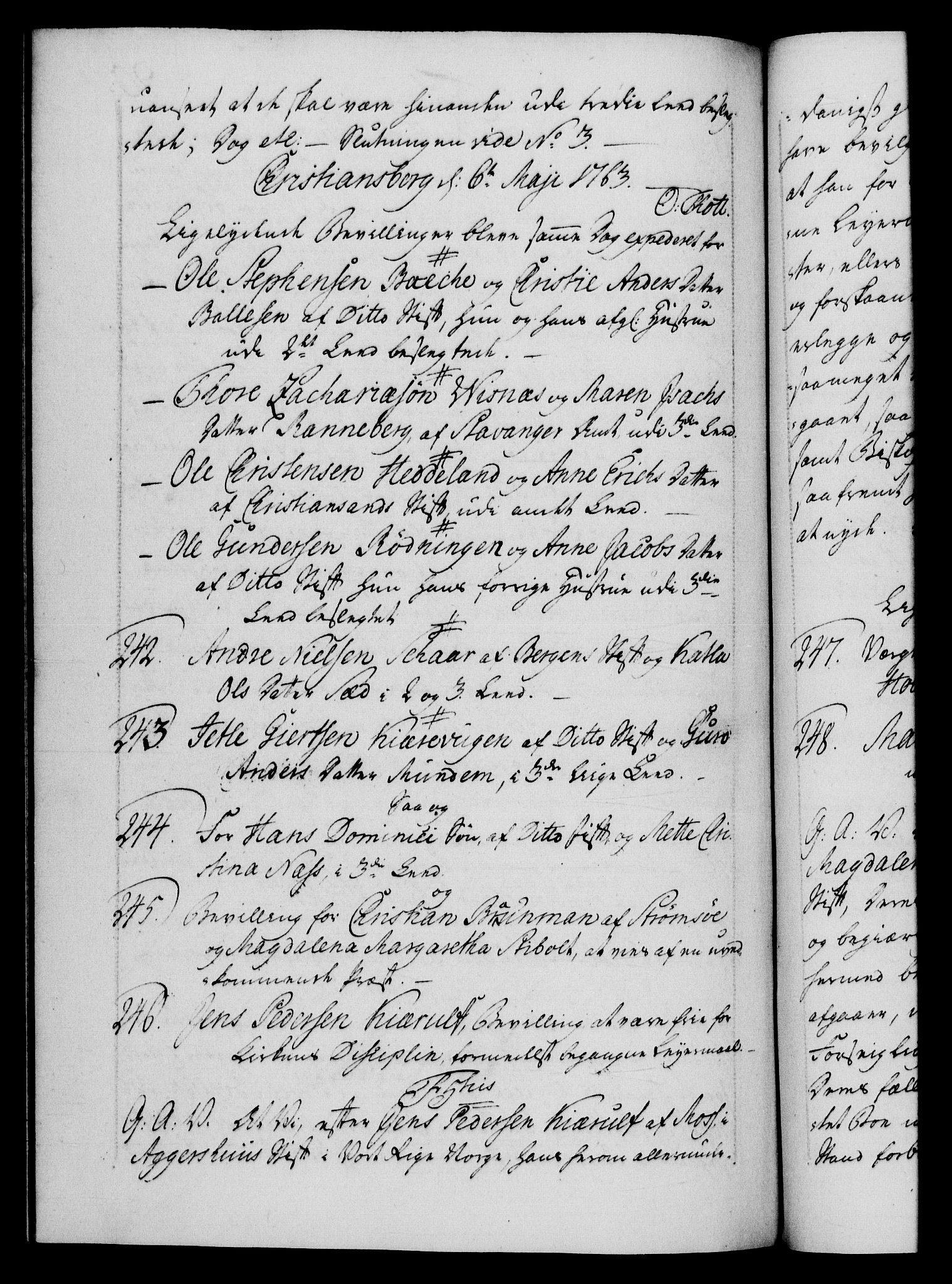 Danske Kanselli 1572-1799, AV/RA-EA-3023/F/Fc/Fca/Fcaa/L0042: Norske registre, 1763-1766, p. 90b