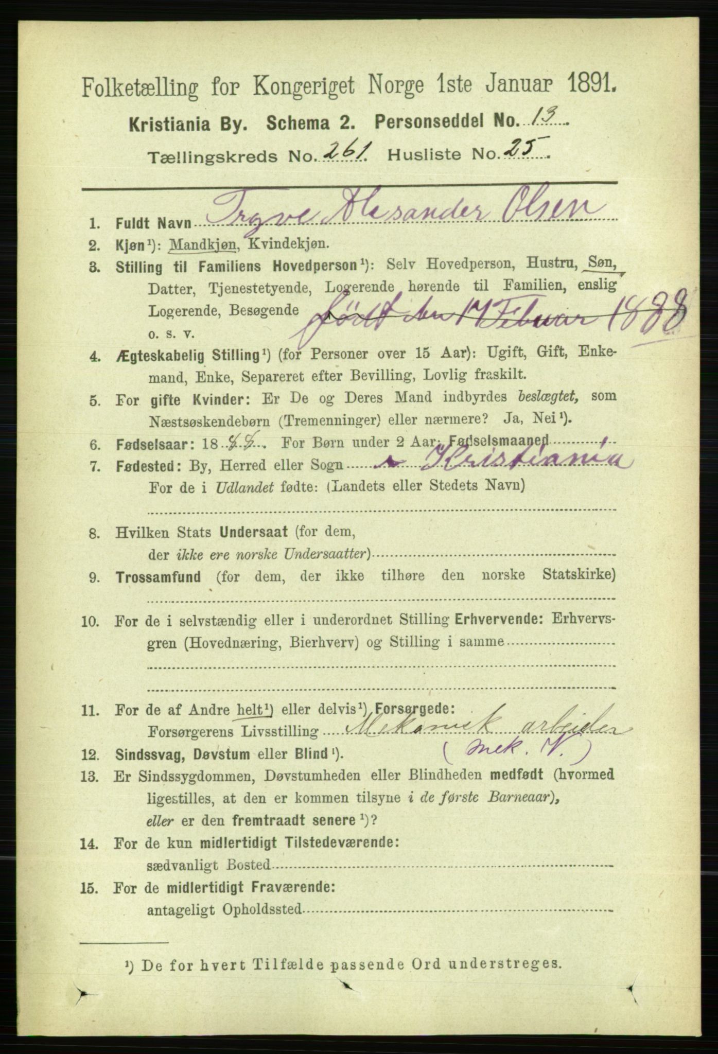 RA, 1891 census for 0301 Kristiania, 1891, p. 158671