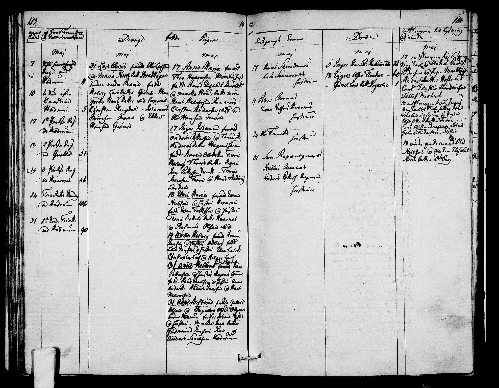 Hedrum kirkebøker, AV/SAKO-A-344/F/Fa/L0003: Parish register (official) no. I 3, 1807-1816, p. 113-114