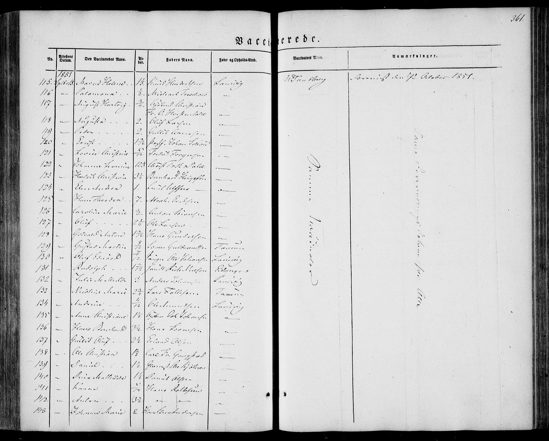 Larvik kirkebøker, AV/SAKO-A-352/F/Fa/L0003: Parish register (official) no. I 3, 1848-1856, p. 361