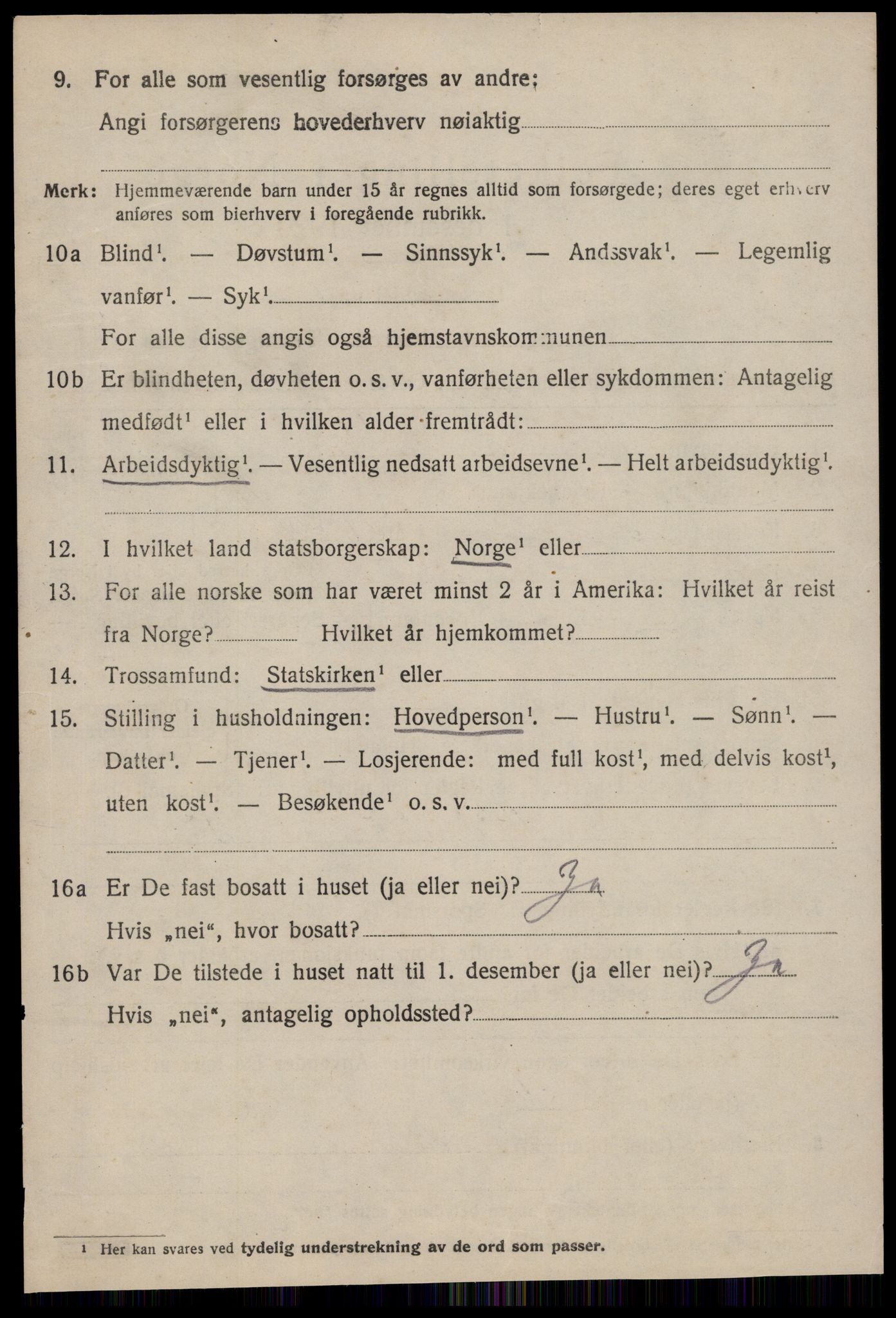 SAT, 1920 census for Hustad, 1920, p. 1520