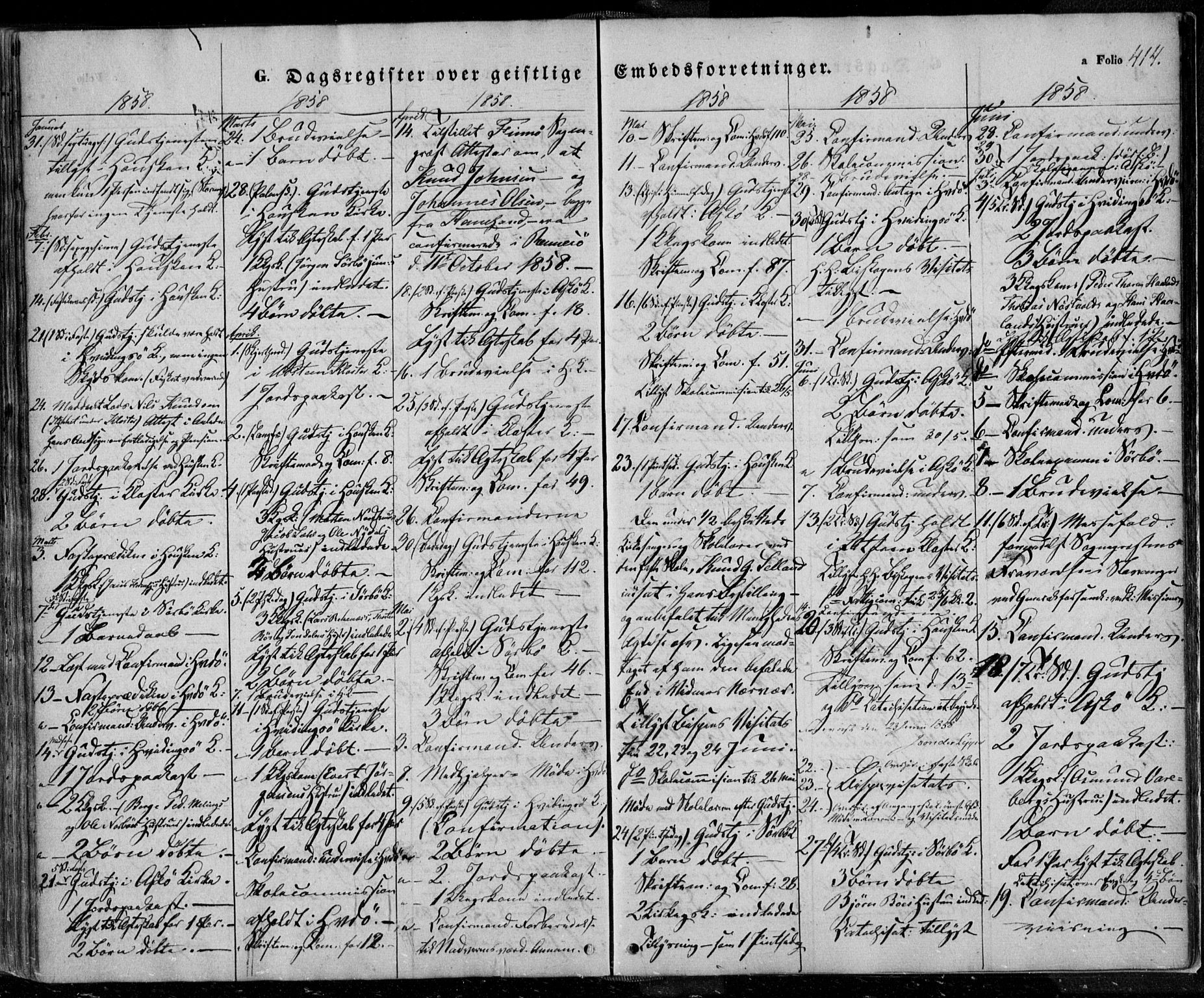 Rennesøy sokneprestkontor, AV/SAST-A -101827/H/Ha/Haa/L0005: Parish register (official) no. A 5, 1838-1859, p. 414