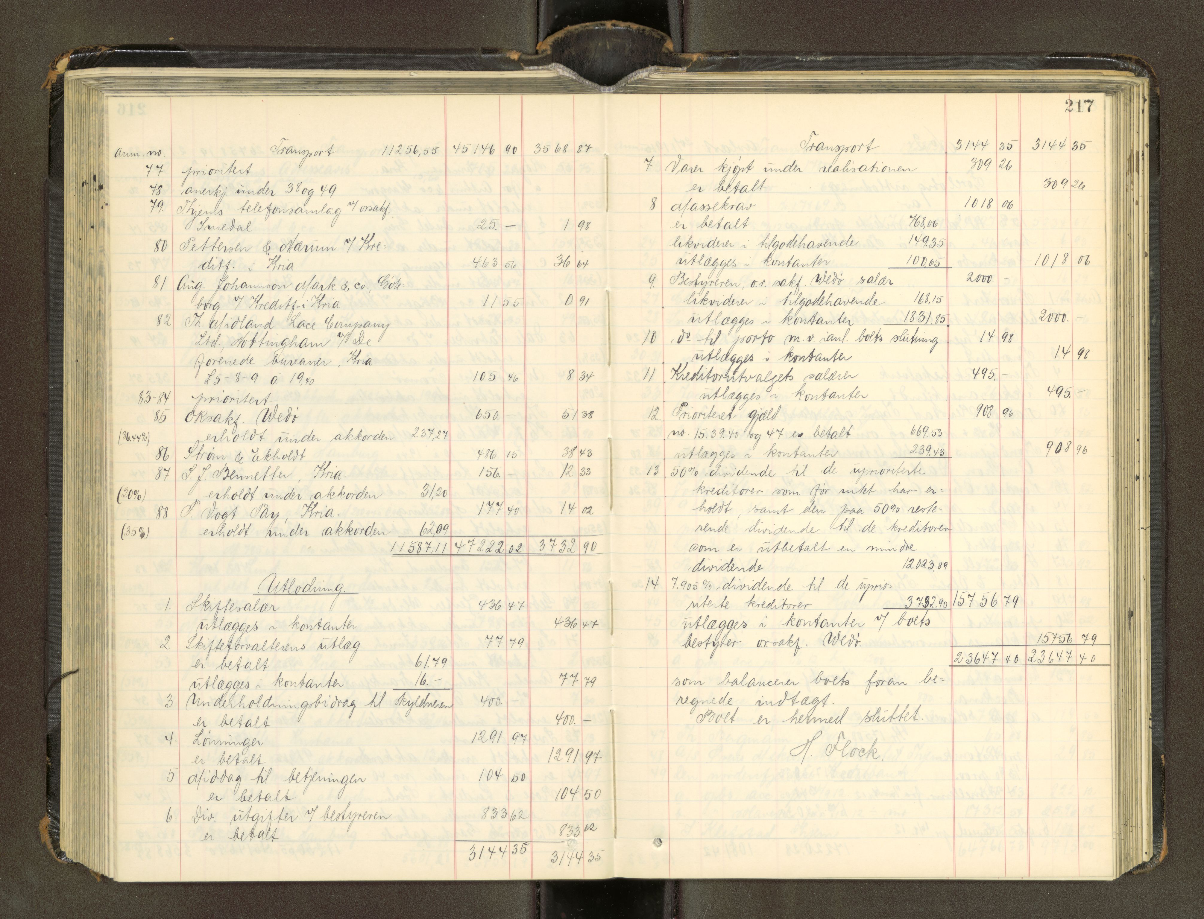 Trondheim byfogd, SAT/A-0003/1/3/3A/L0041: Skifteutlodningsprotokoll - 1710-5/2. (m/ register), 1913-1916, p. 217