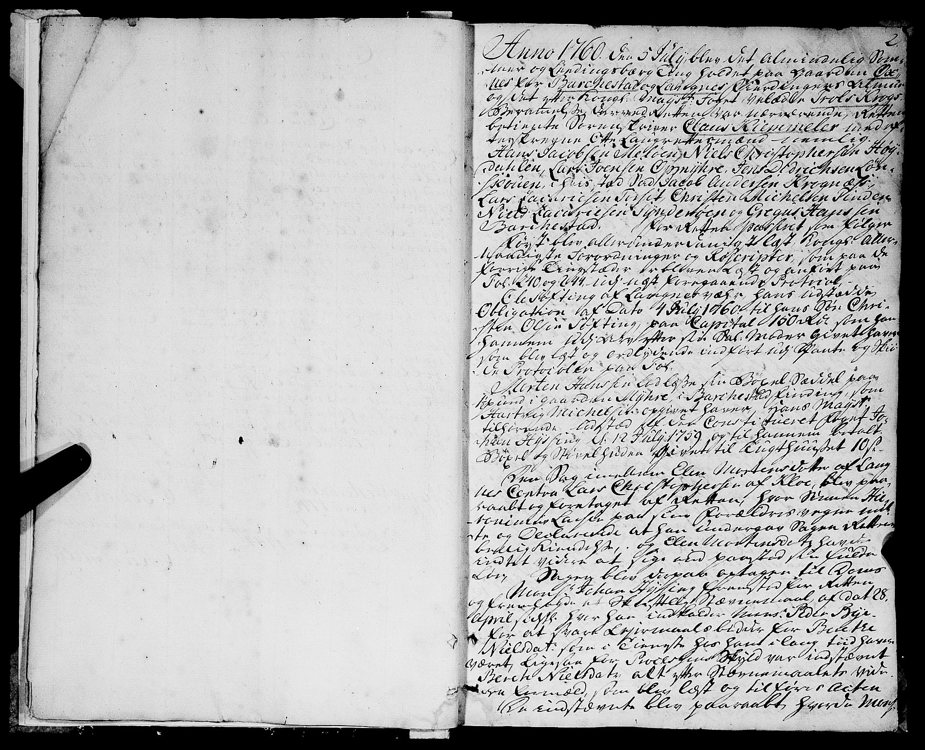 Vesterålen sorenskriveri, SAT/A-4180/1/1/1A/L0006: Tingbok, 1760-1767, p. 1b-2a