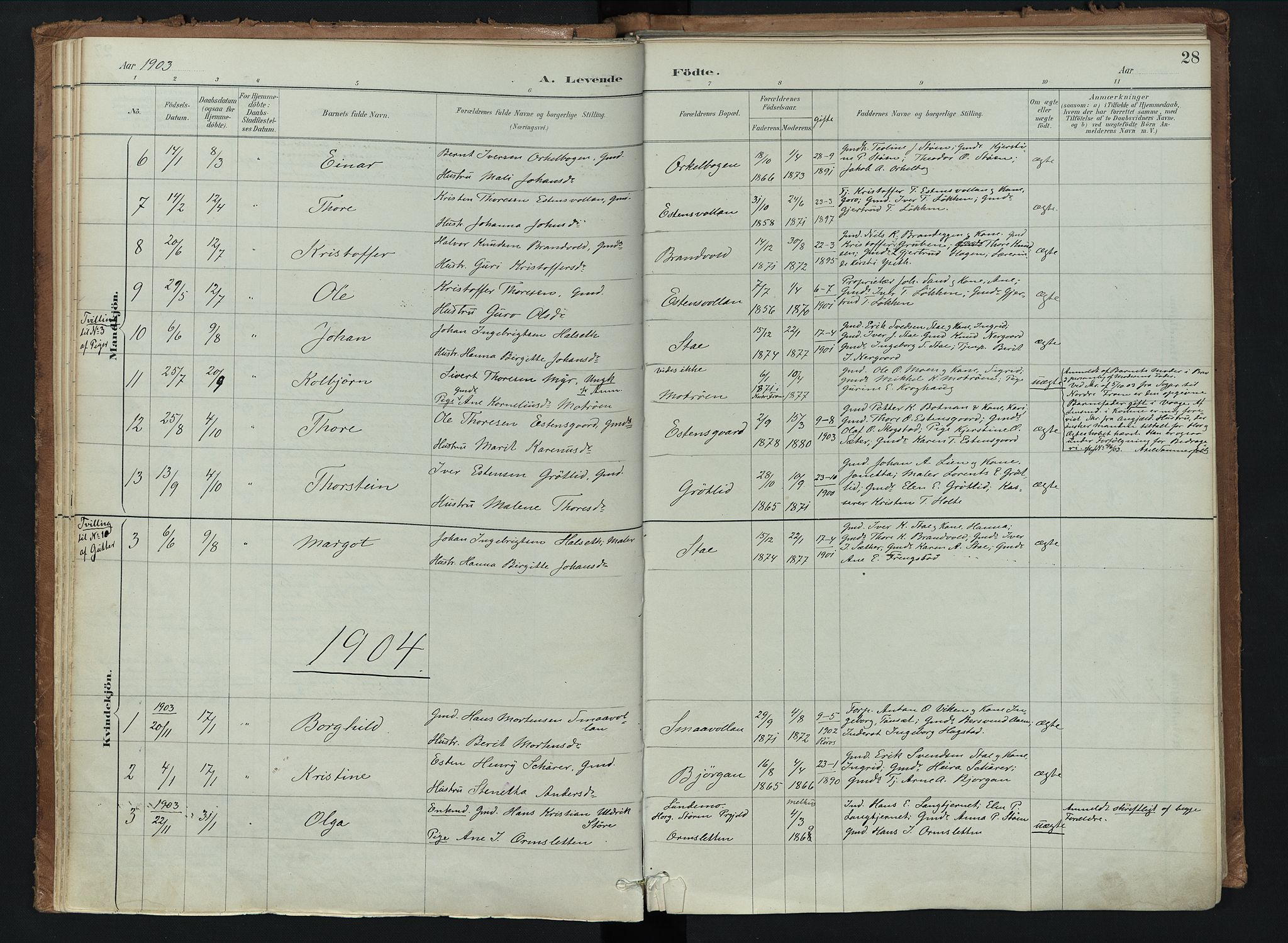 Kvikne prestekontor, AV/SAH-PREST-064/H/Ha/Haa/L0008: Parish register (official) no. 8, 1887-1911, p. 28