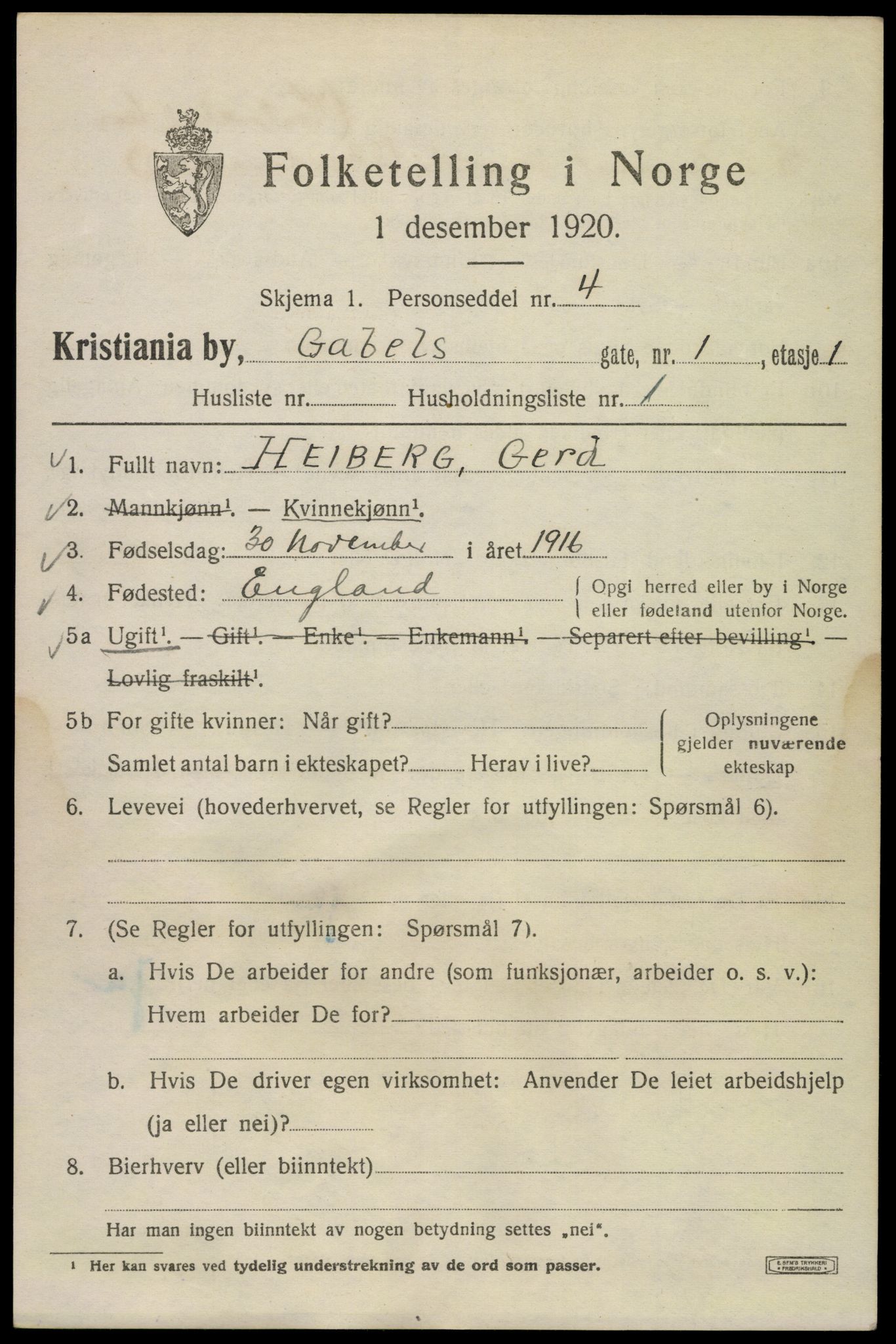 SAO, 1920 census for Kristiania, 1920, p. 245673