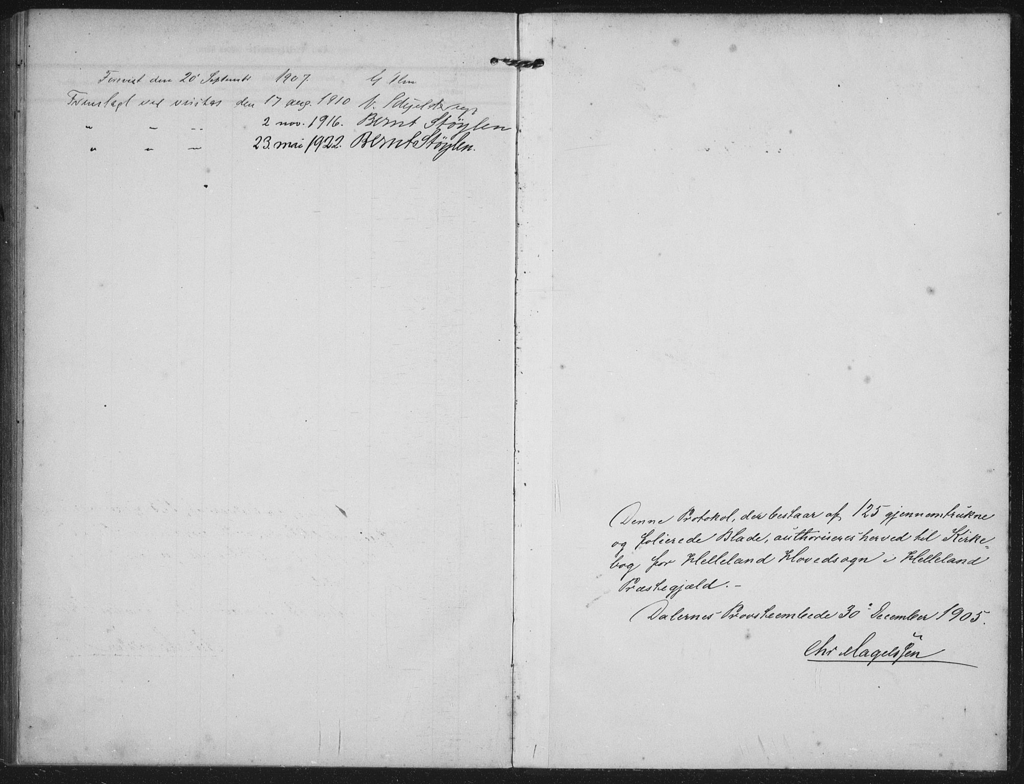 Helleland sokneprestkontor, SAST/A-101810: Parish register (official) no. A 12, 1906-1923