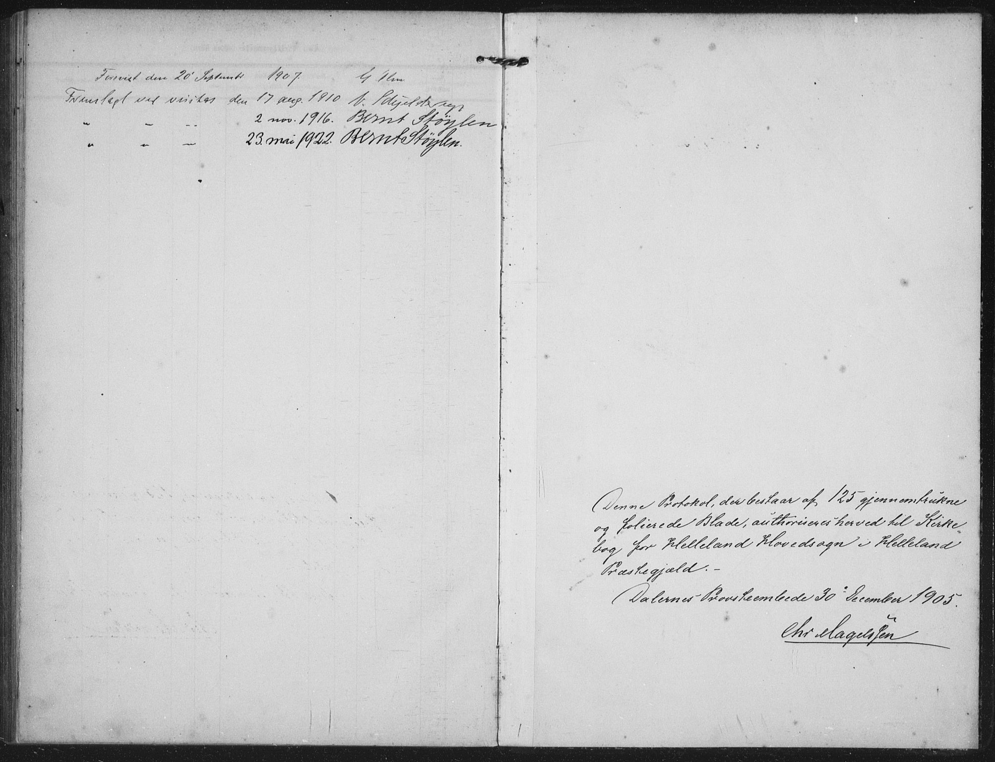Helleland sokneprestkontor, AV/SAST-A-101810: Parish register (official) no. A 12, 1906-1923
