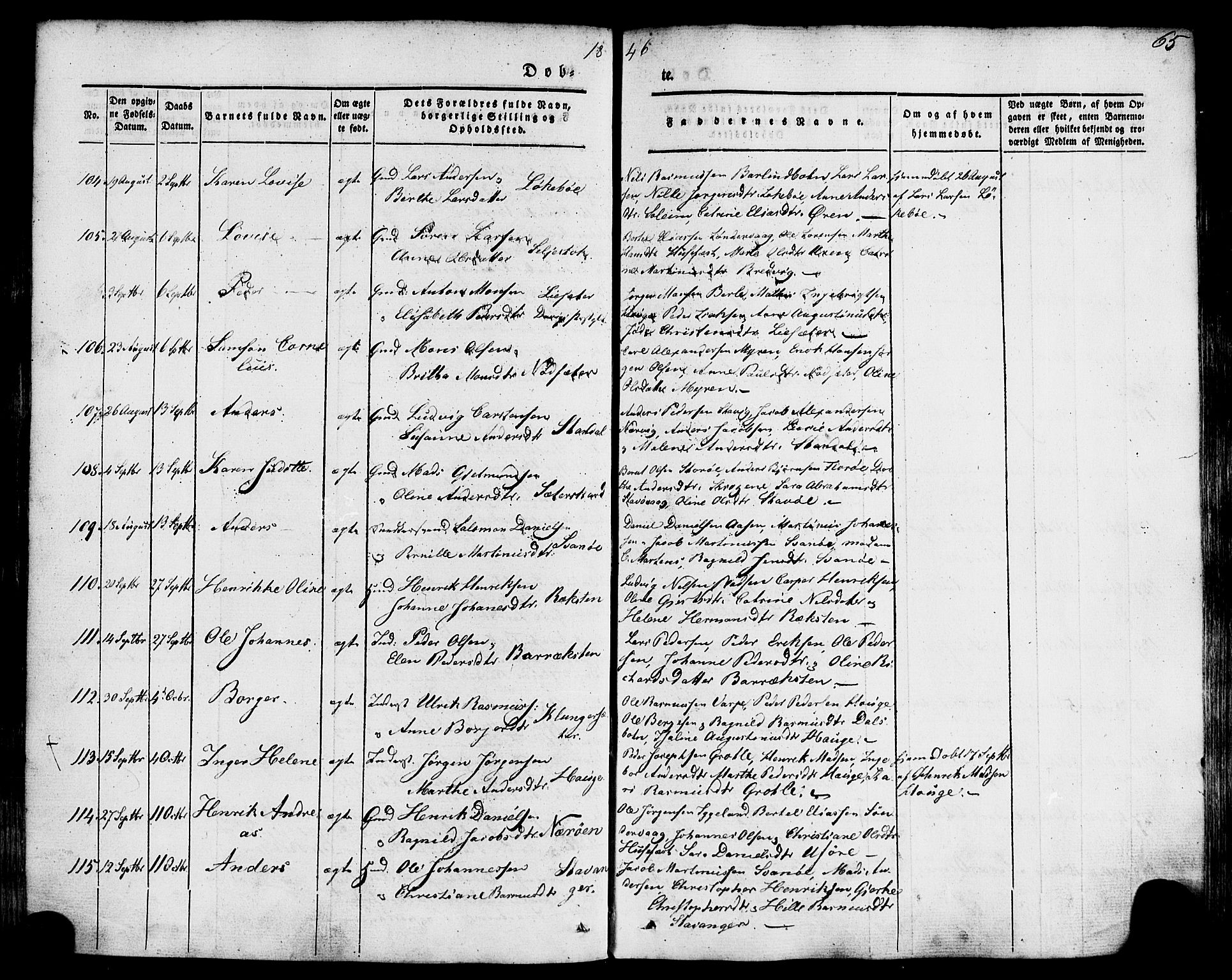 Kinn sokneprestembete, SAB/A-80801/H/Haa/Haaa/L0005: Parish register (official) no. A 5, 1841-1857, p. 65