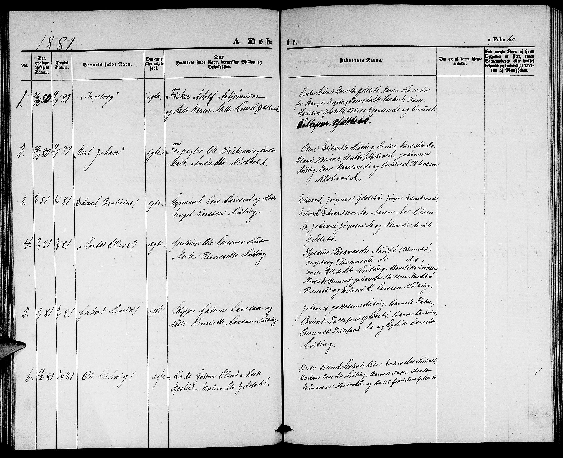Rennesøy sokneprestkontor, SAST/A -101827/H/Ha/Hab/L0003: Parish register (copy) no. B 3, 1855-1888, p. 60
