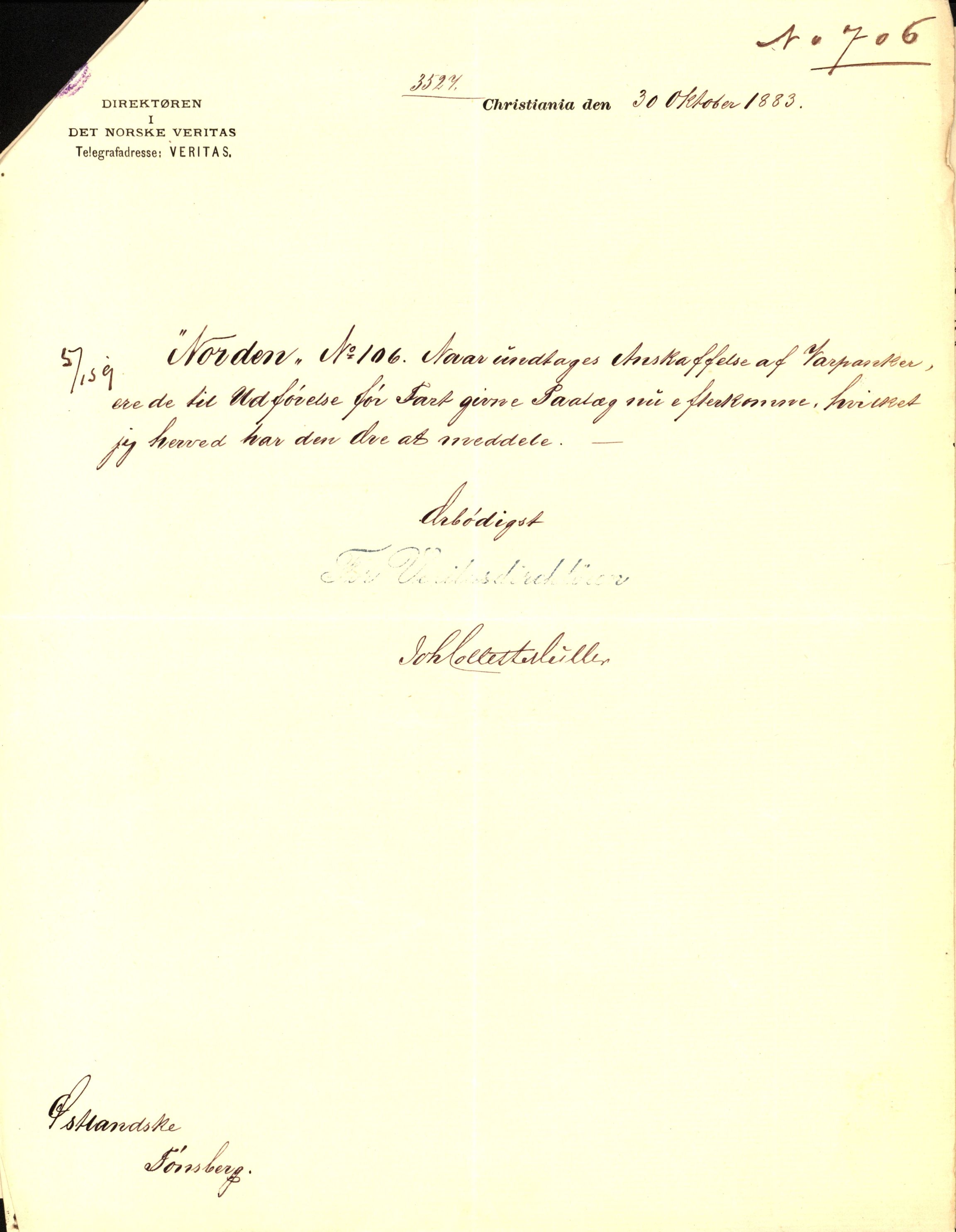 Pa 63 - Østlandske skibsassuranceforening, VEMU/A-1079/G/Ga/L0017/0004: Havaridokumenter / Norden, Alf, Alert, Alpha, Alf av Tønsberg, 1884, p. 35